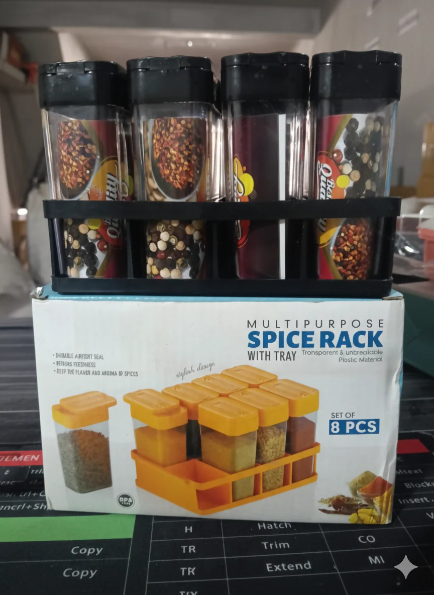 multipurpose spice rack with tray set of 8 - Image 11