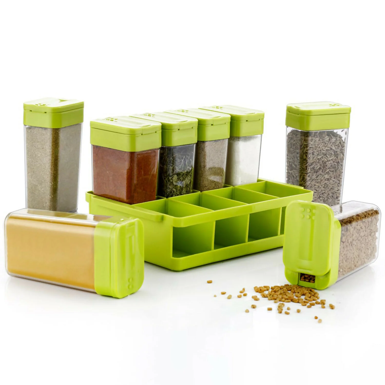 multipurpose spice rack with tray set of 8 - Image 6