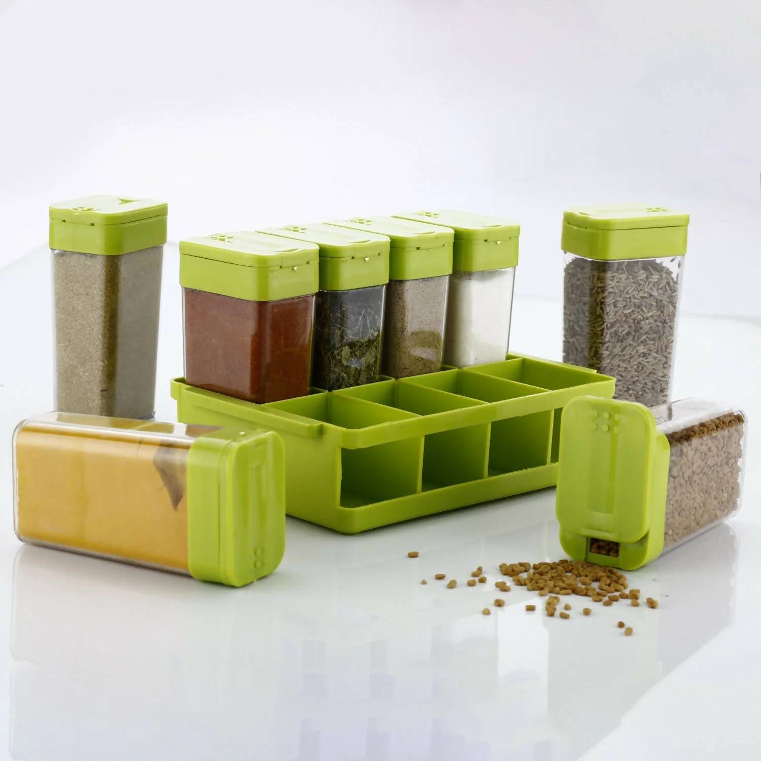 multipurpose spice rack with tray set of 8 - Image 7