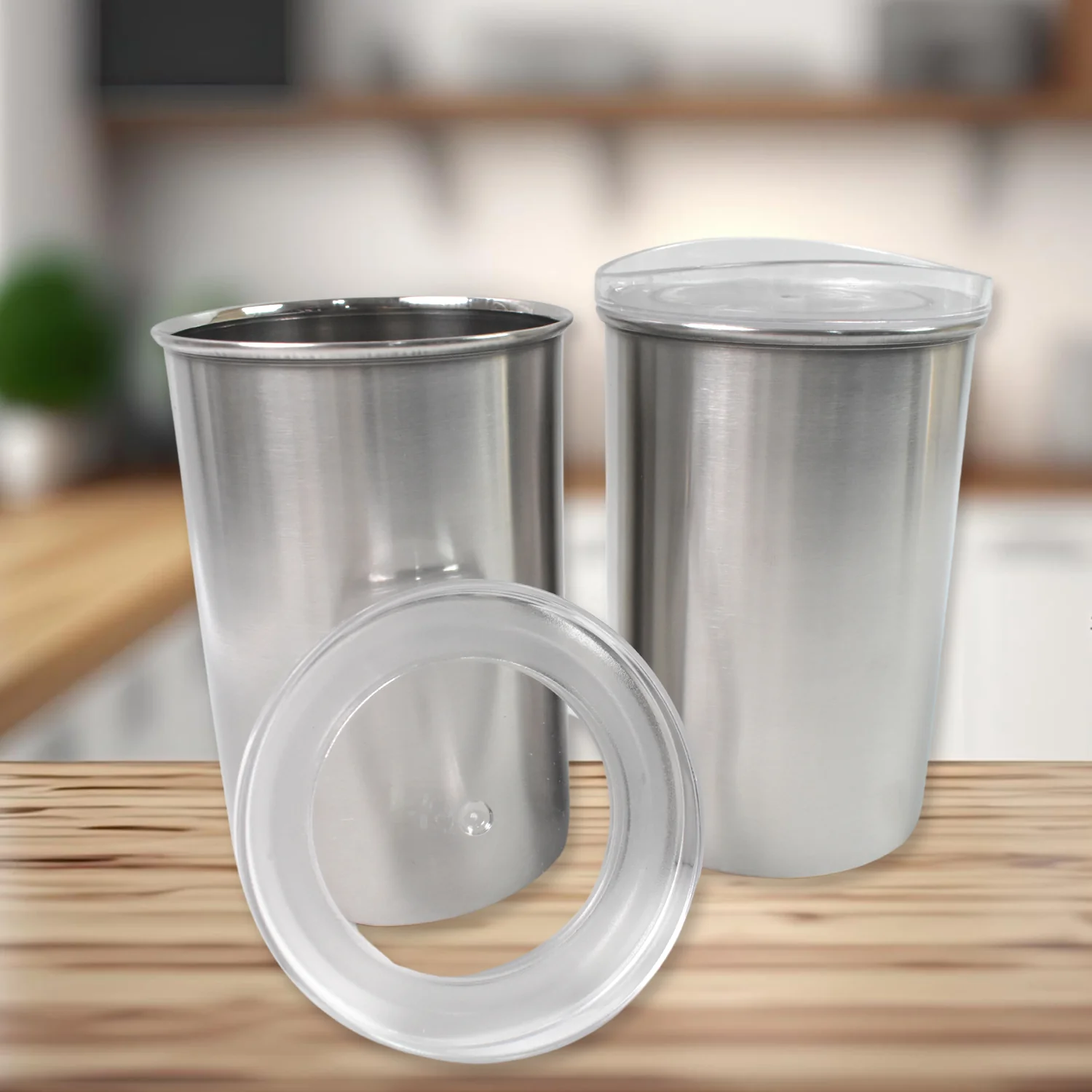 Stainless Steel Airtight Containers with See Through Lid (2 Pc Set / 1000 ML) - Image 3