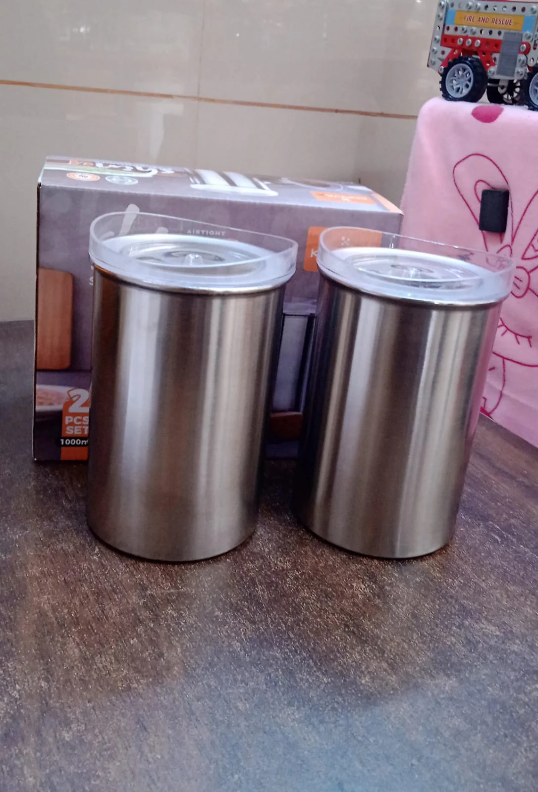 Stainless Steel Airtight Containers with See Through Lid (2 Pc Set / 1000 ML) - Image 7