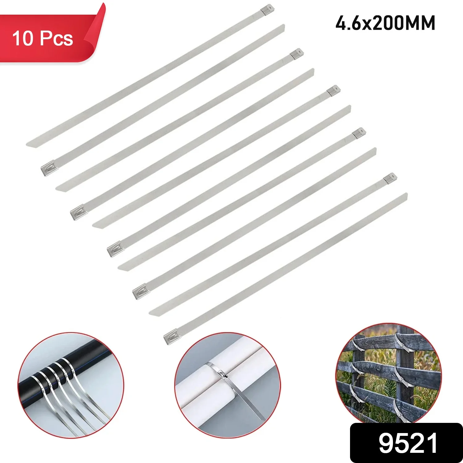 Multipurpose Stainless Steel Cable TIE (10 pcs Set / 4.6x200MM) - Image 2