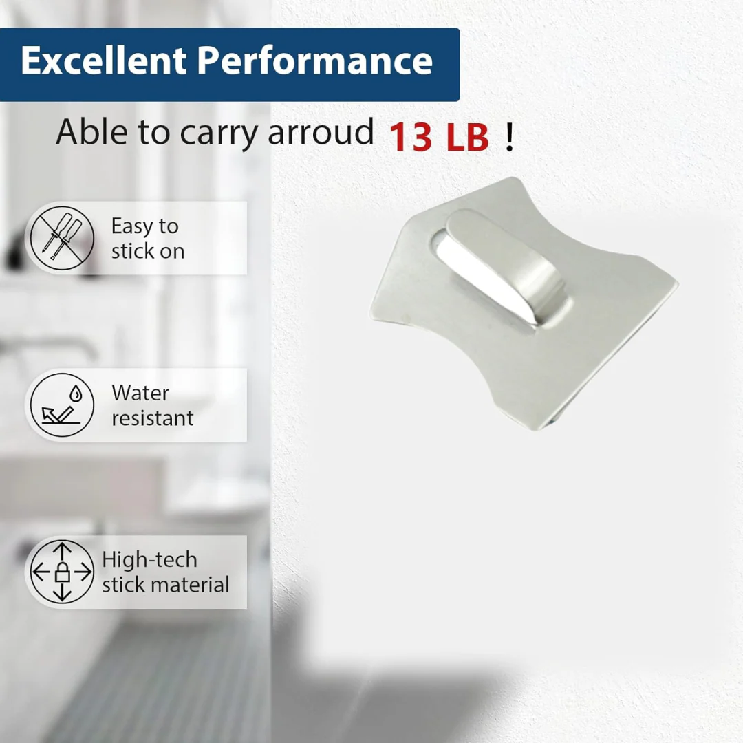 18-Piece Stainless Steel Wall Hooks: Organize Your Home Effortlessly - Image 3