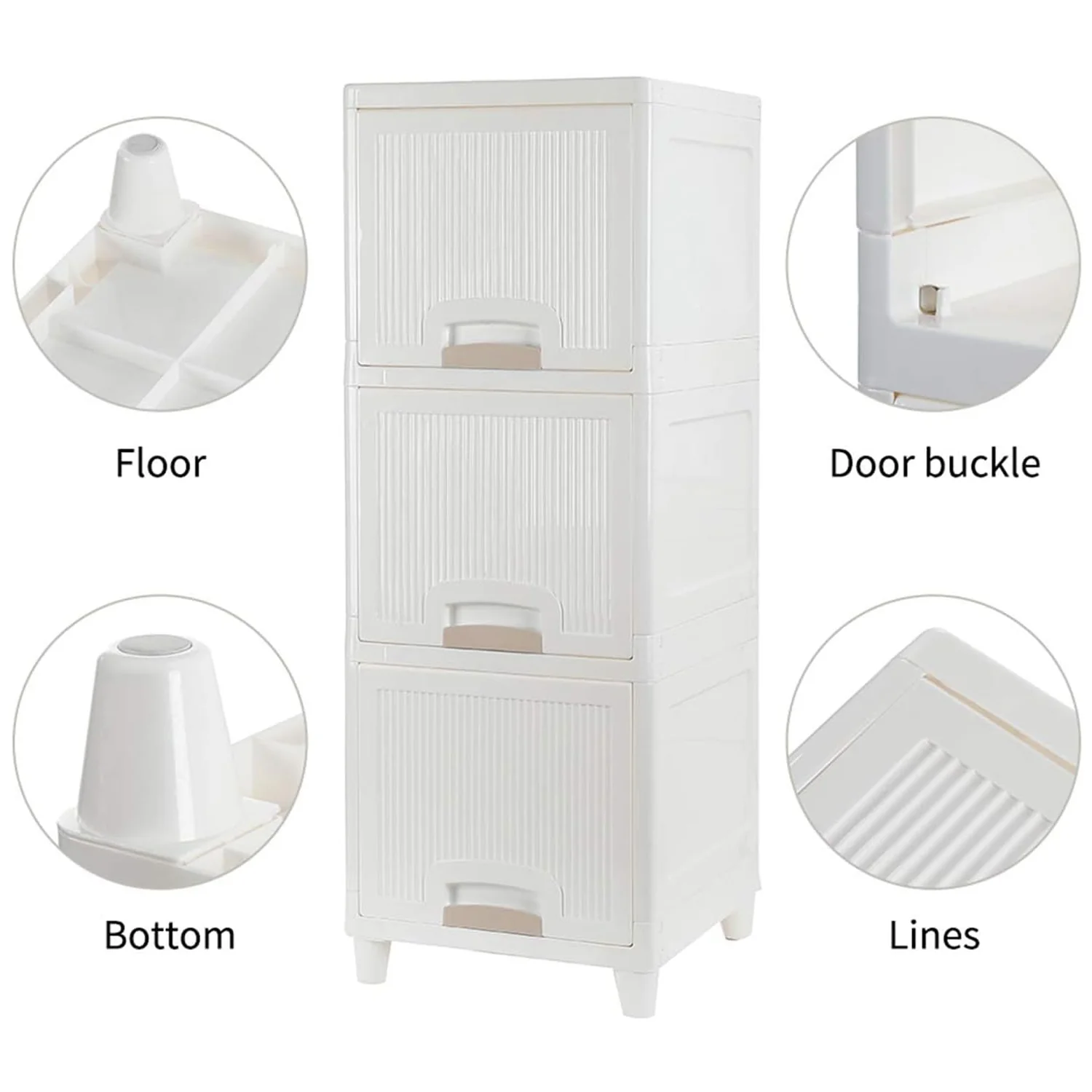Multipurpose Storage Cabinet, Storage Solutions plastic drawers || Multi Layer Wardrobe Storage Drawers || Foldable Multipurpose Drawer Units For Kitchen, Bathroom, Bedroom, Cloth (3 Layer) - Image 4