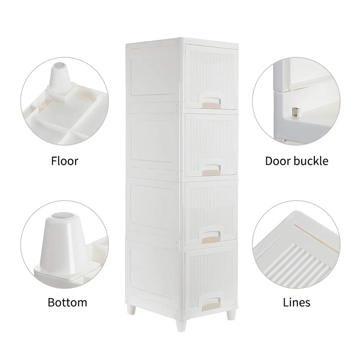 Multipurpose Storage Cabinet, Storage Solutions plastic drawers || Multi Layer Wardrobe Storage Drawers || Foldable Multipurpose Drawer Units For Kitchen, Bathroom, Bedroom, Cloth (4 Layer) - Image 5