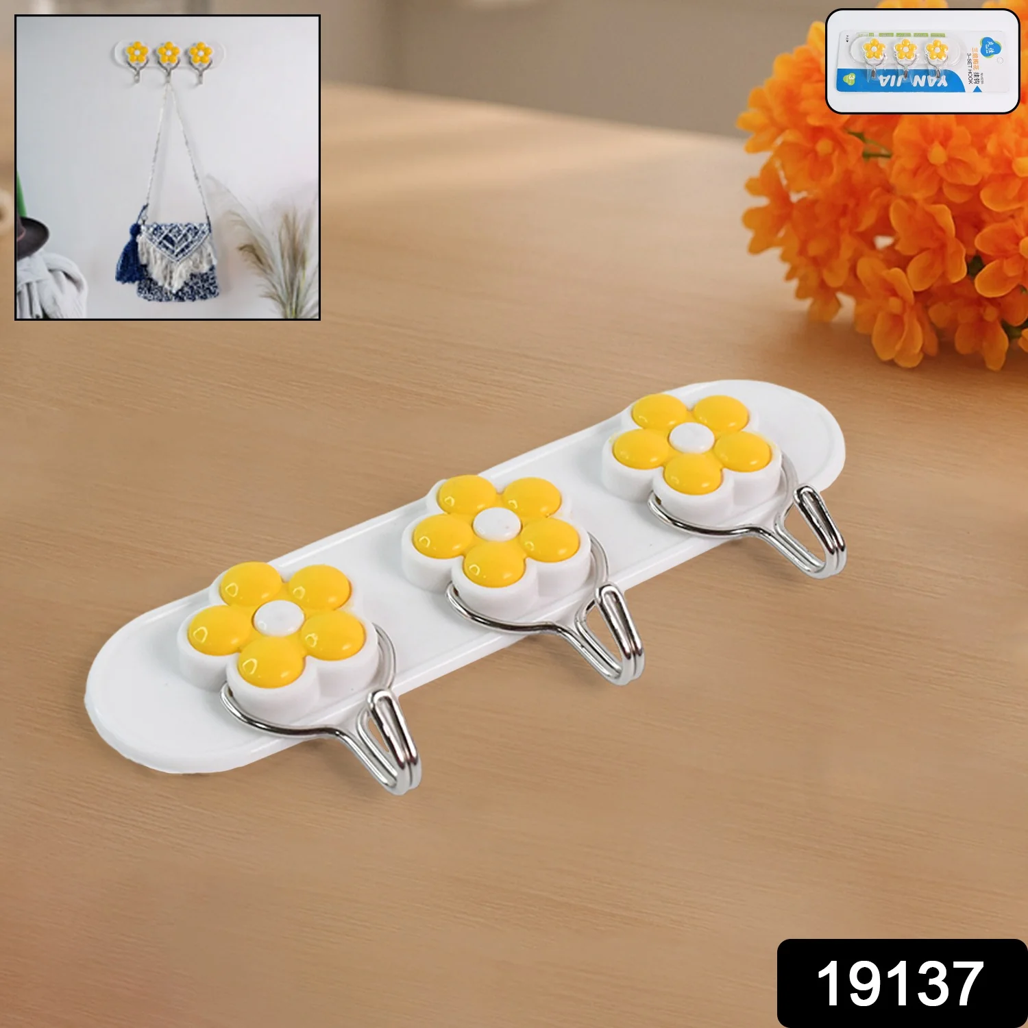 Multipurpose Strong & Hook Self-Adhesive hooks for wall Heavy Plastic Hook (1 Pc) - Image 2
