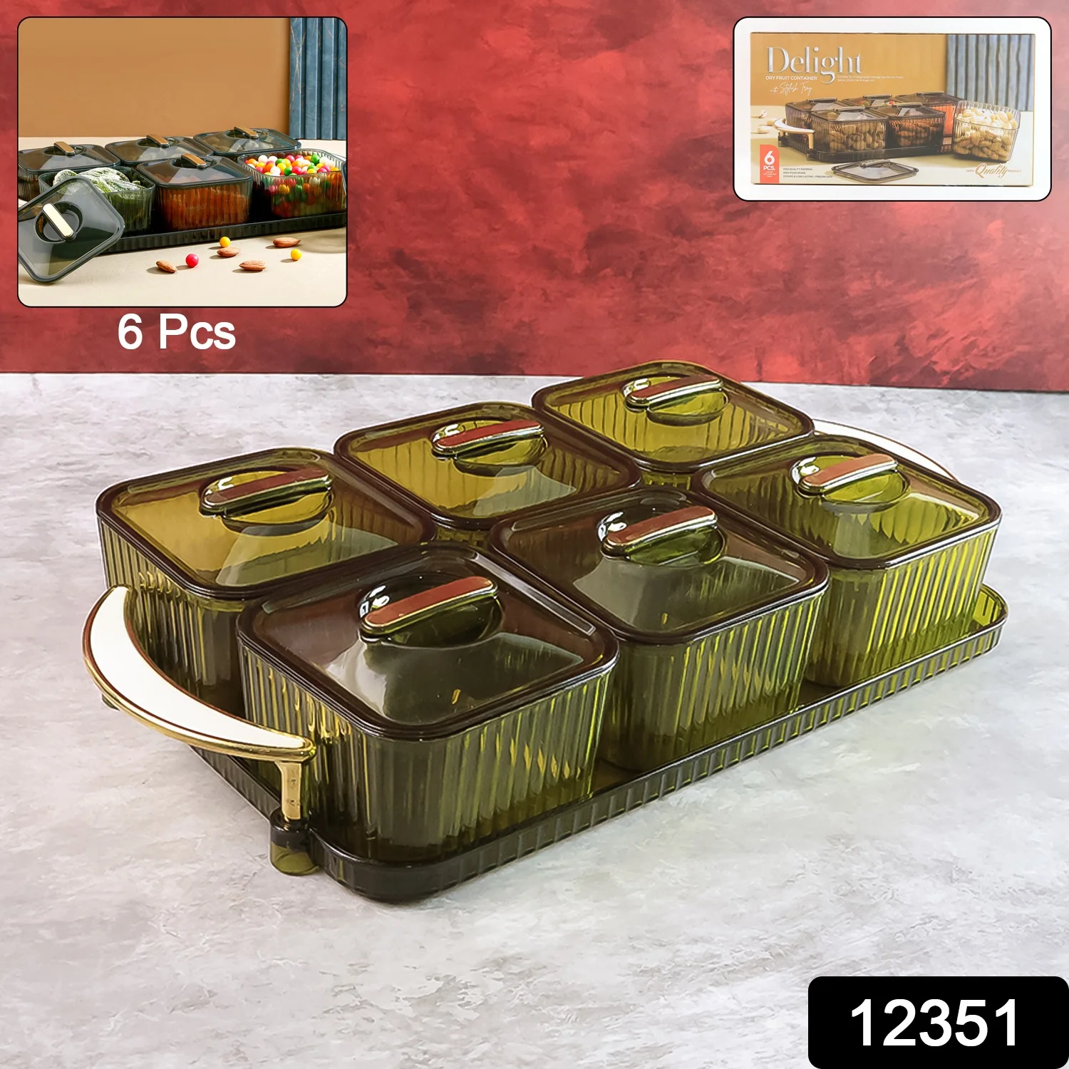 Liger Multipurpose Transparent Spice Jar Set with Tray and Lids 400ML Approx (6 Pc) - Image 2