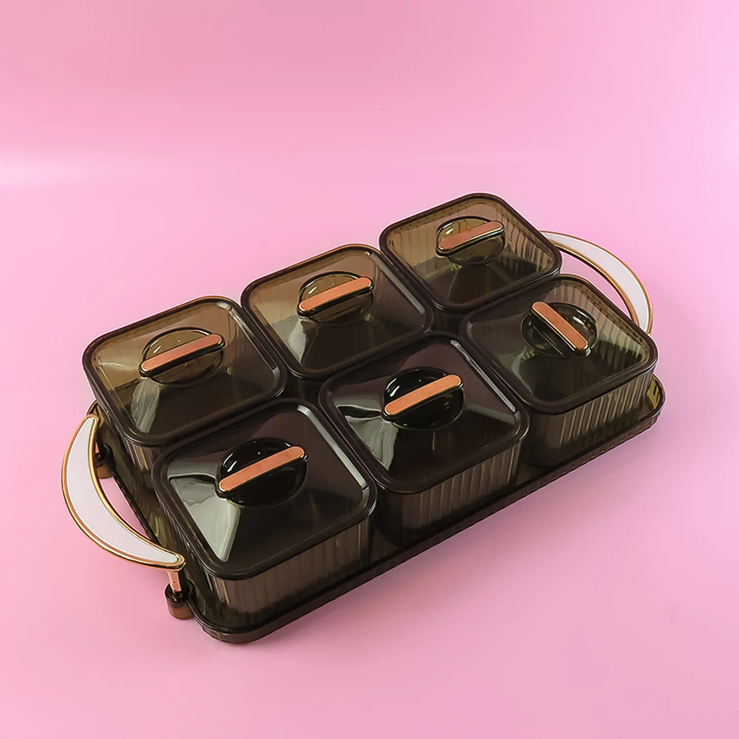 Liger Multipurpose Transparent Spice Jar Set with Tray and Lids 400ML Approx (6 Pc) - Image 7