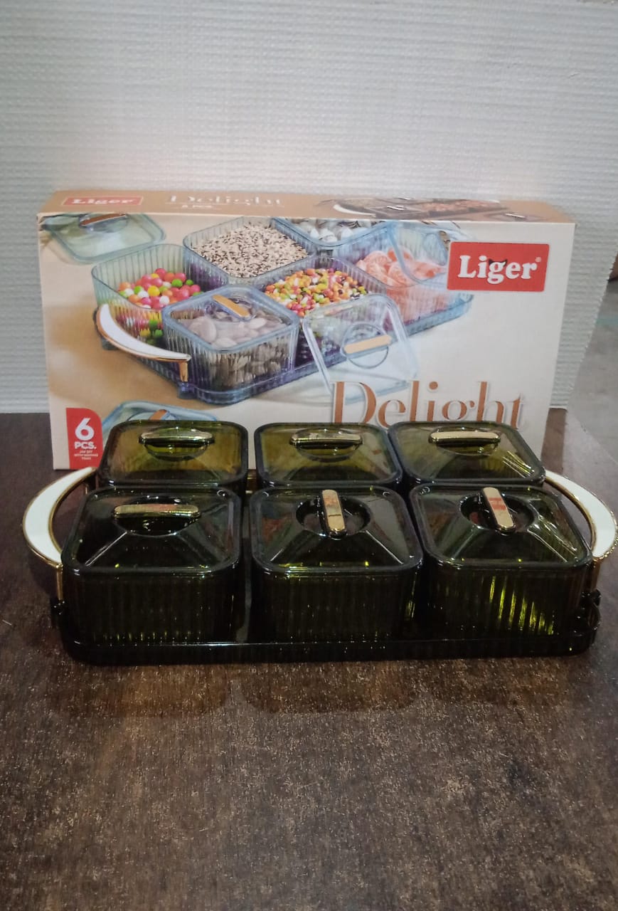 Liger Multipurpose Transparent Spice Jar Set with Tray and Lids 400ML Approx (6 Pc) - Image 8
