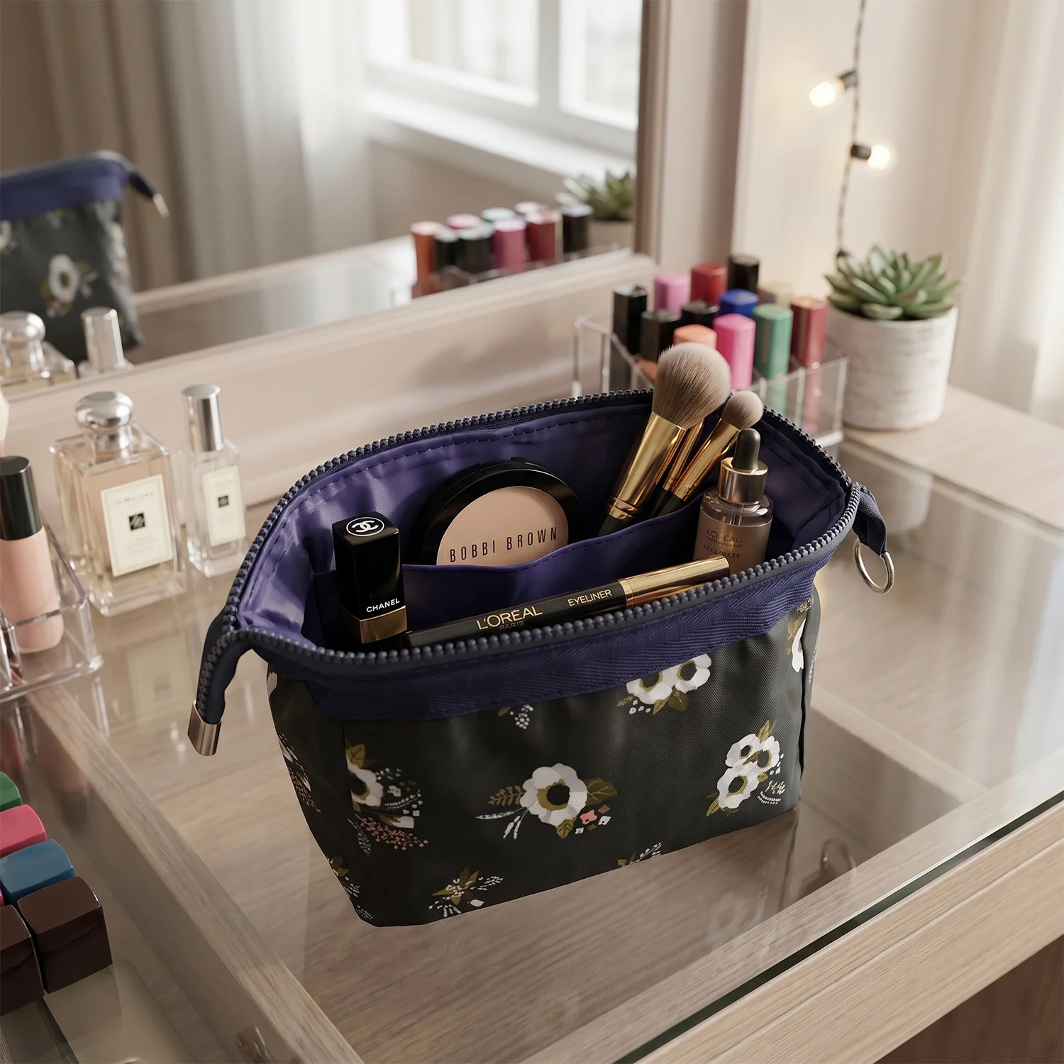 Stylish Multipurpose Cosmetic Storage Pouch Bag (1  Pc, 18x12 Cm) - Image 4