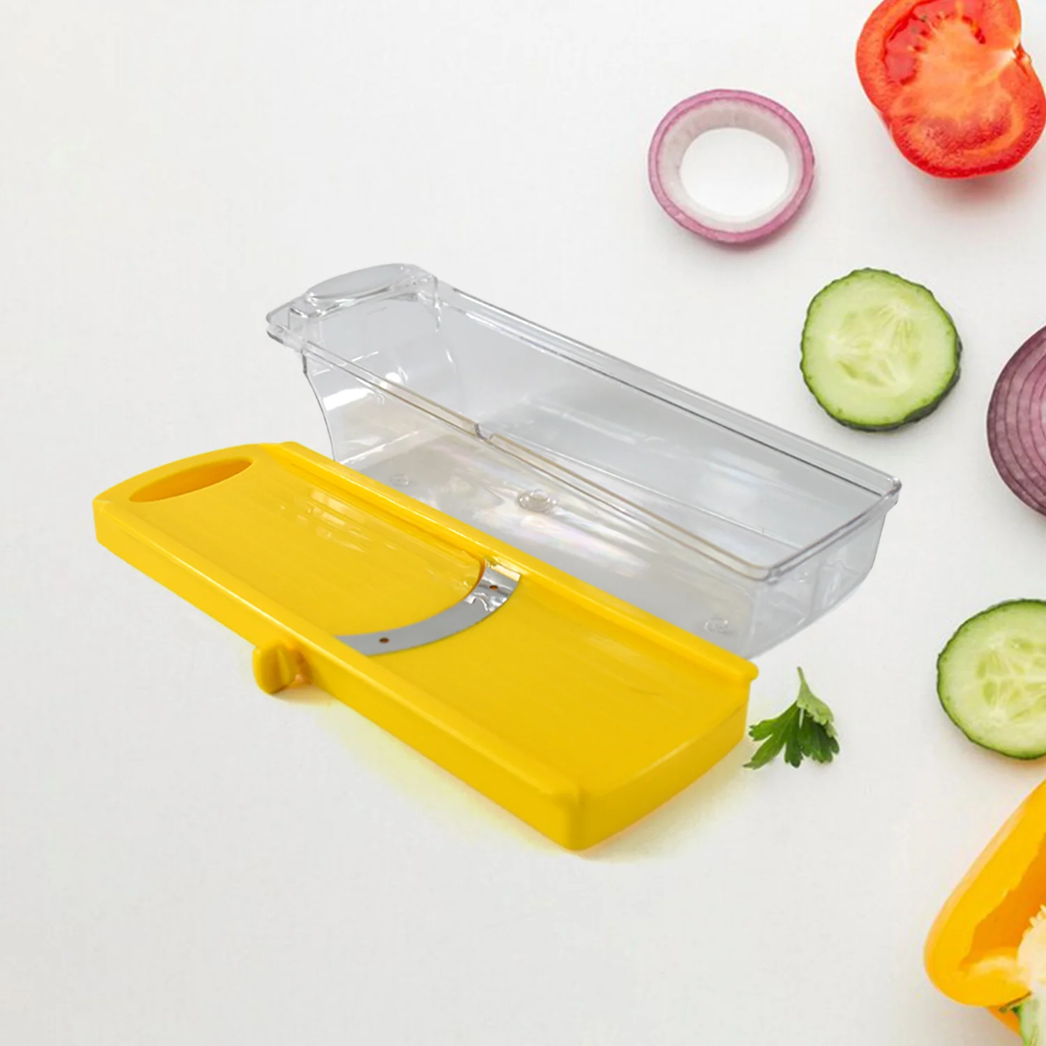 Big Multipurpose Vegetable and Fruit Slicer (Yellow / 1 Pc) - Image 3