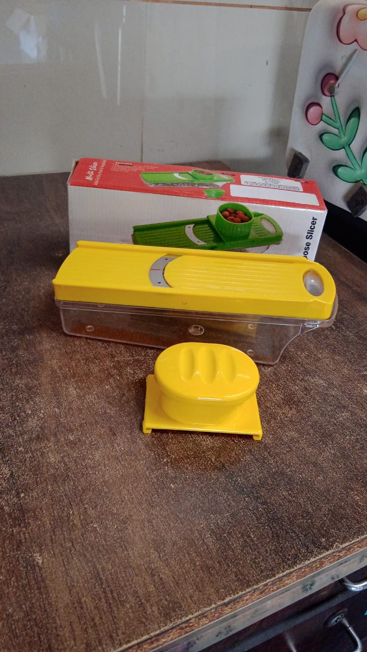 Big Multipurpose Vegetable and Fruit Slicer (Yellow / 1 Pc) - Image 7
