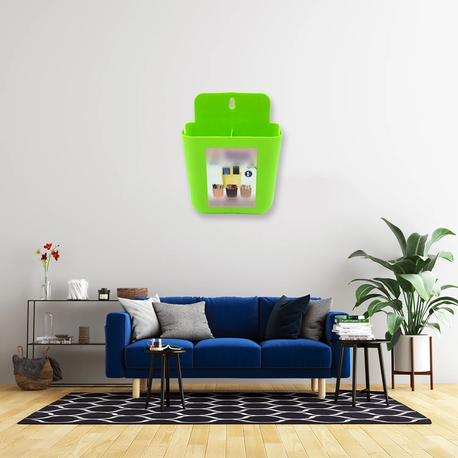 2-Section Multipurpose Wall Holder – Mobile, Remote & Makeup Brush Storage (1 Pc) - Image 10