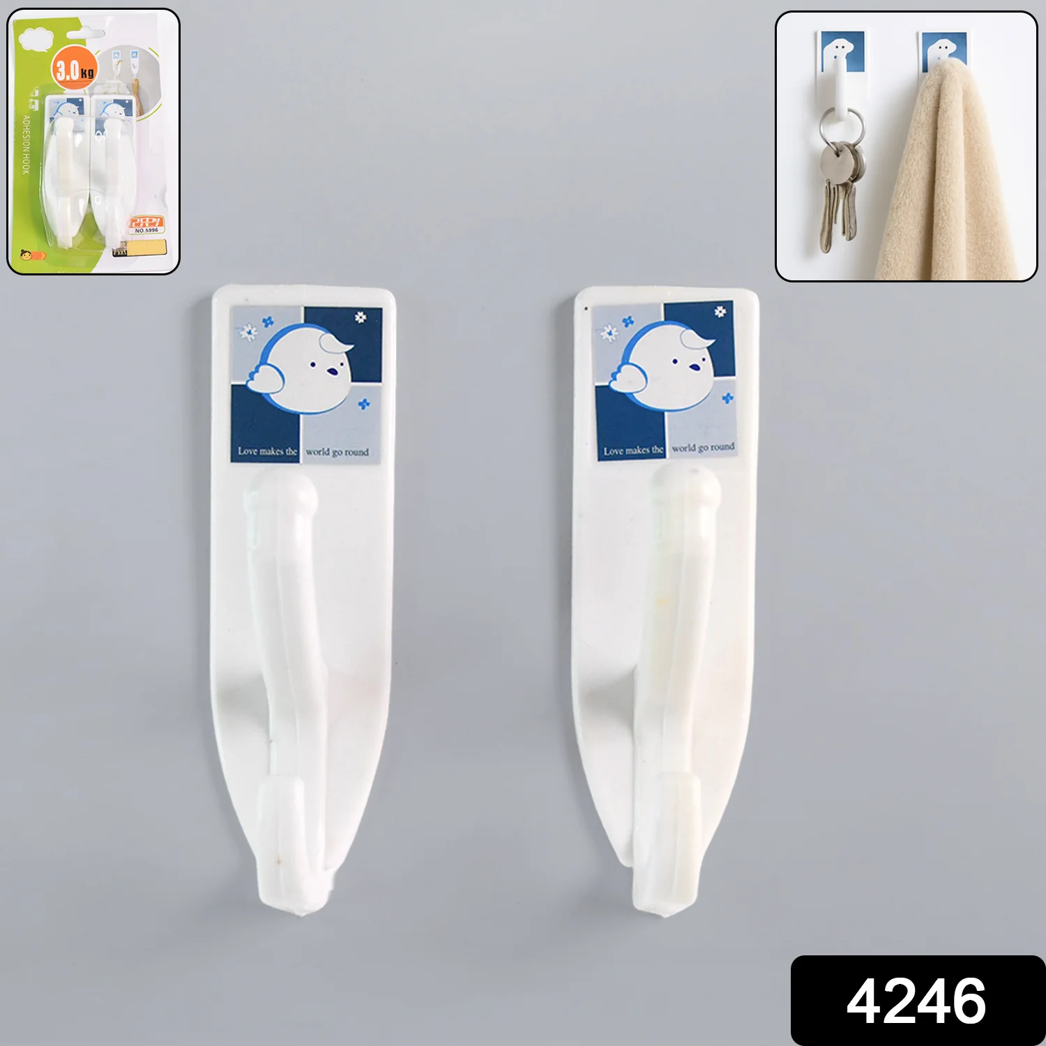 Multipurpose Wall Hooks: Strong & Self-Adhesive for Bathroom, Kitchen (Mix Desingn) - Image 2