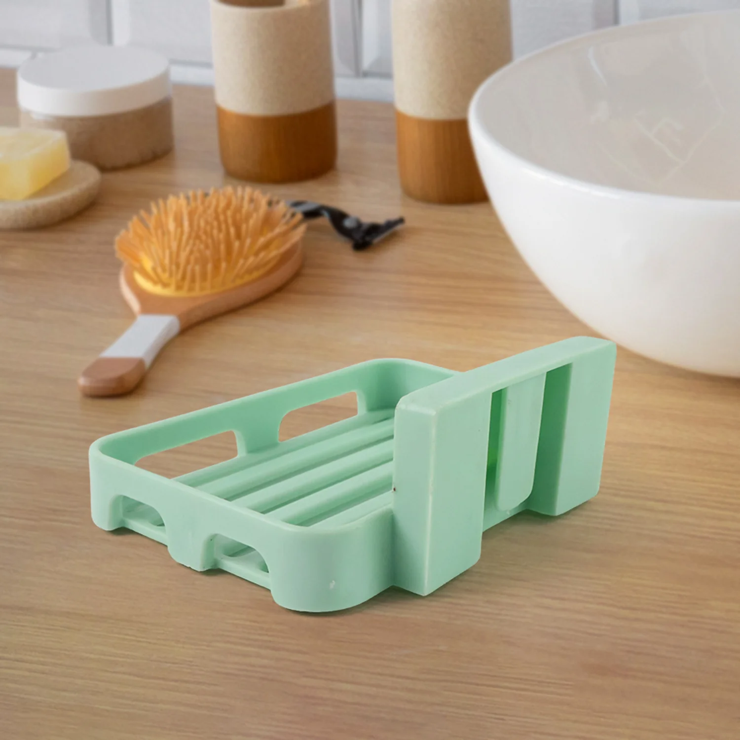 Multipurpose Wall-Mount Soap Dish with Self-Draining Slotted Base (1 Pc) - Image 6