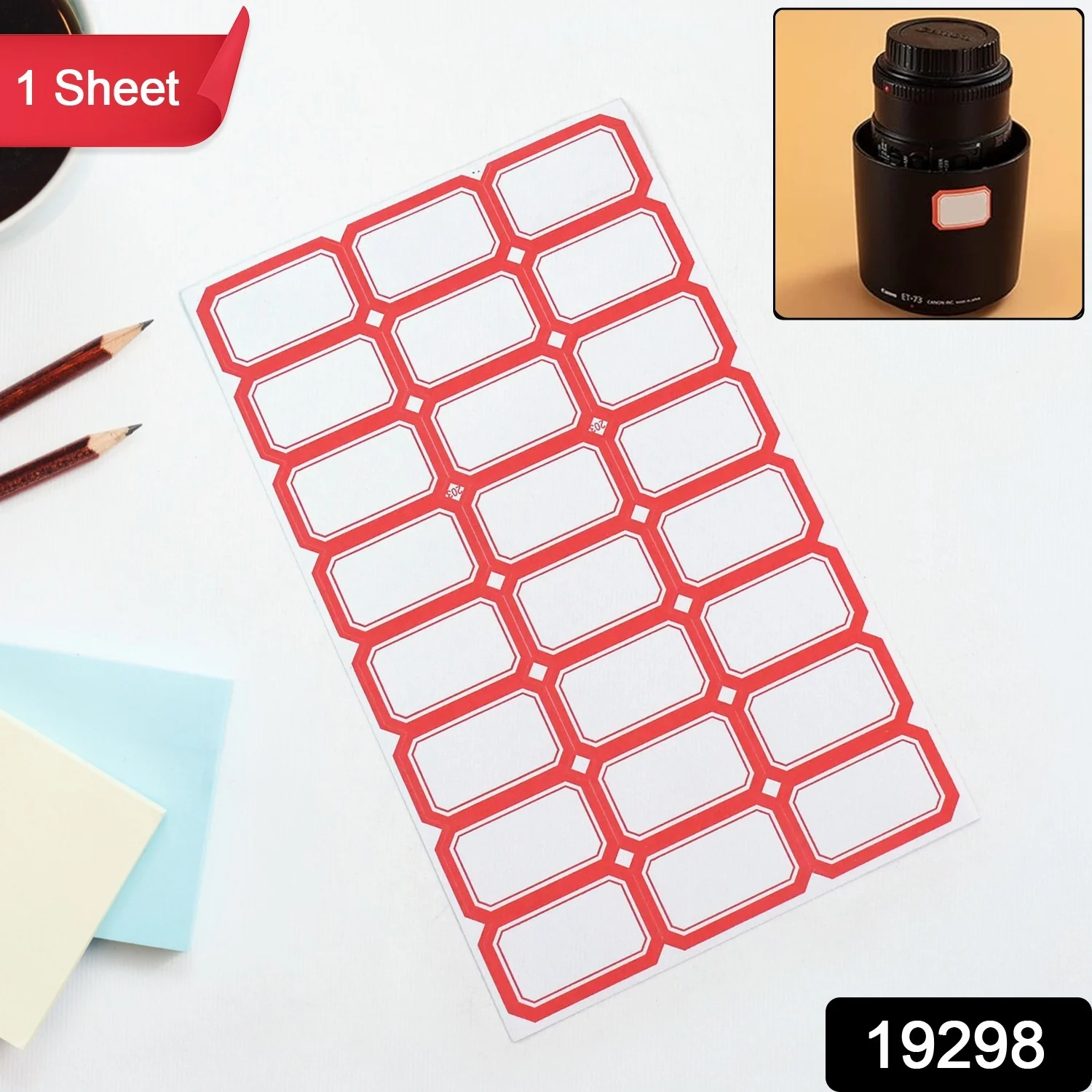 Multipurpose Writable Blank Label Sticker Sheets (1 Sheet) - Image 2