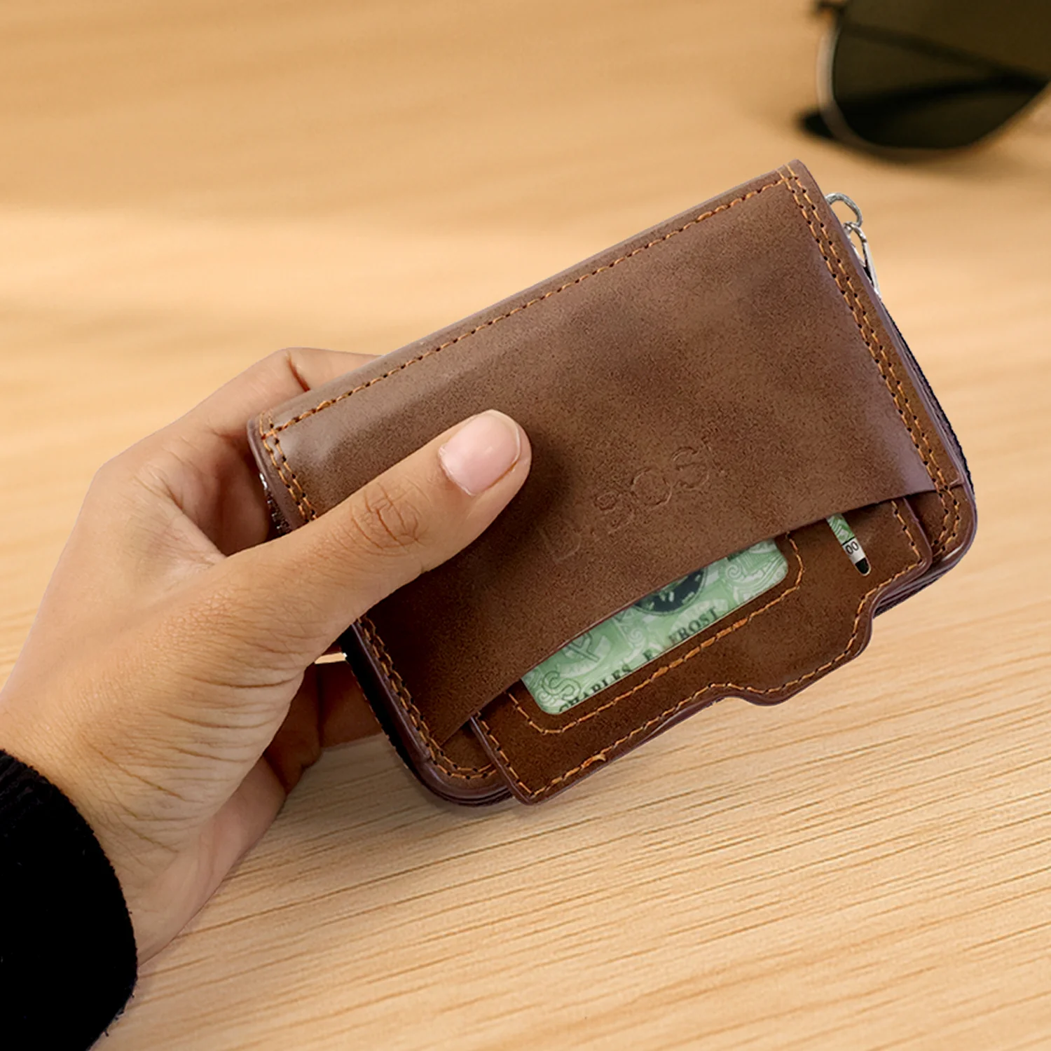 Premium Multipurpose Zip Closure Card Holder Wallet (1 Pc) - Image 7