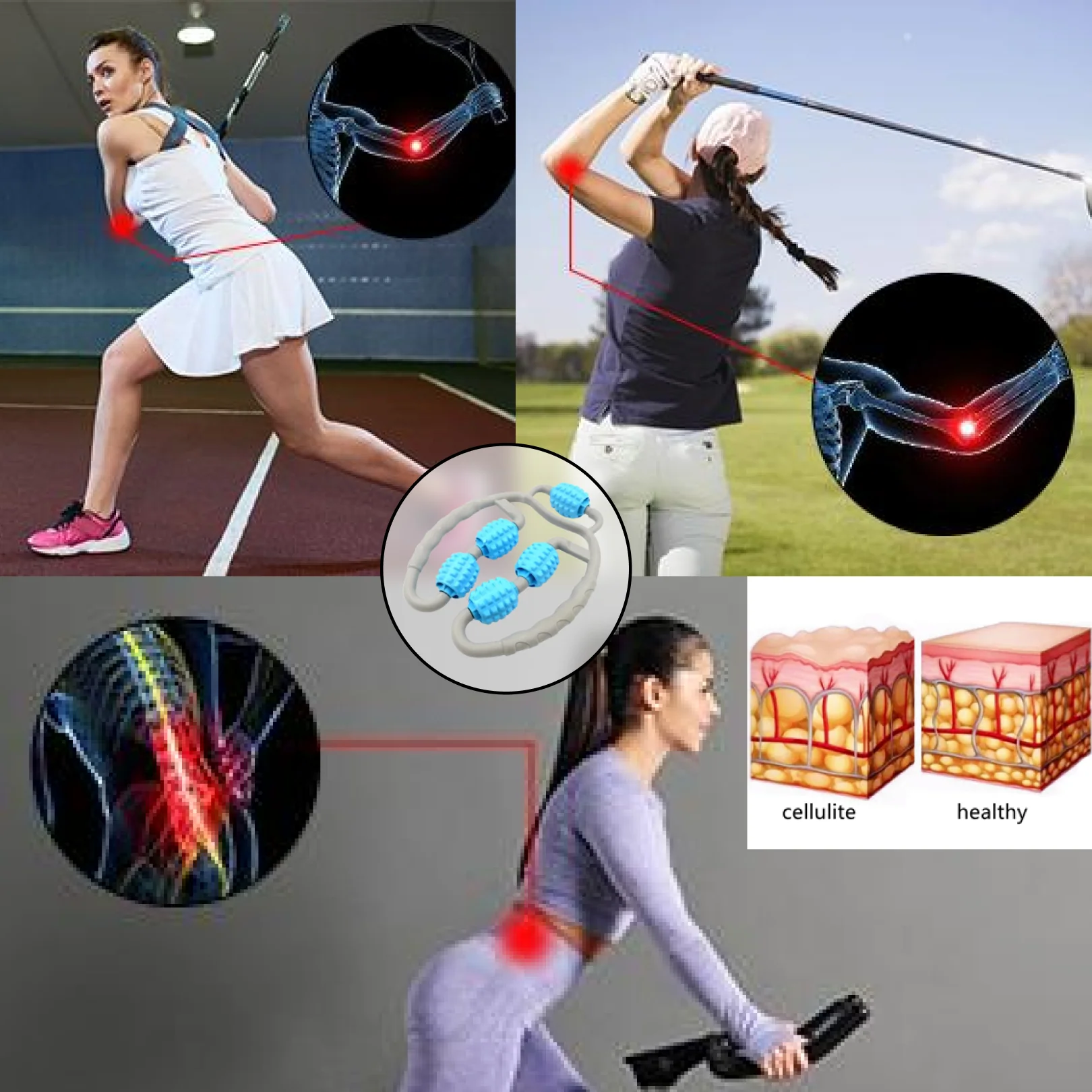 Muscle Massage Roller for Leg Soreness & Relaxation (5 Wheels, 1 Pc) - Image 2