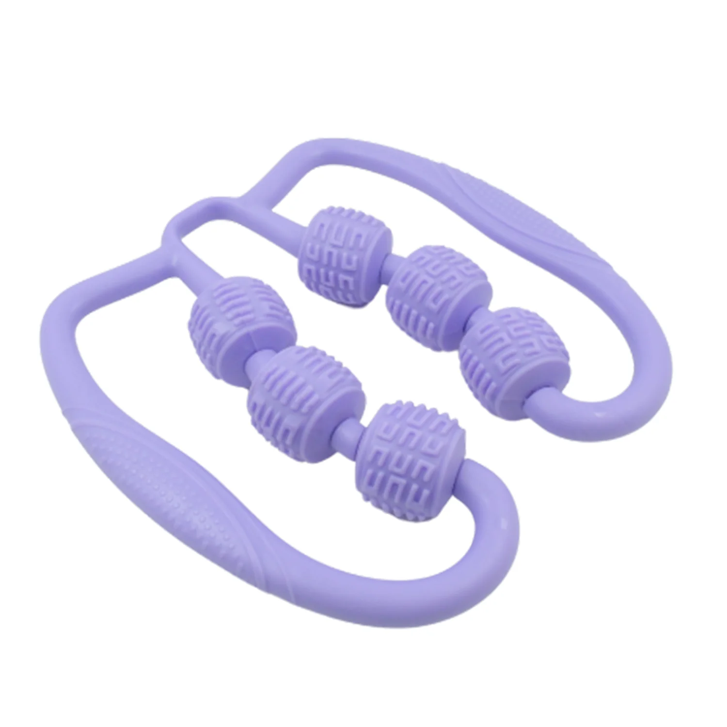 Muscle Massage Roller, 6 Wheels Relieve Soreness Leg Muscle Roller Fitness Roller Muscle Relaxer Massage Roller Ring Clip All Round Massaging Uniform Force Elastic PP Drop Shaped for Home Use (1 Pc) - Image 3