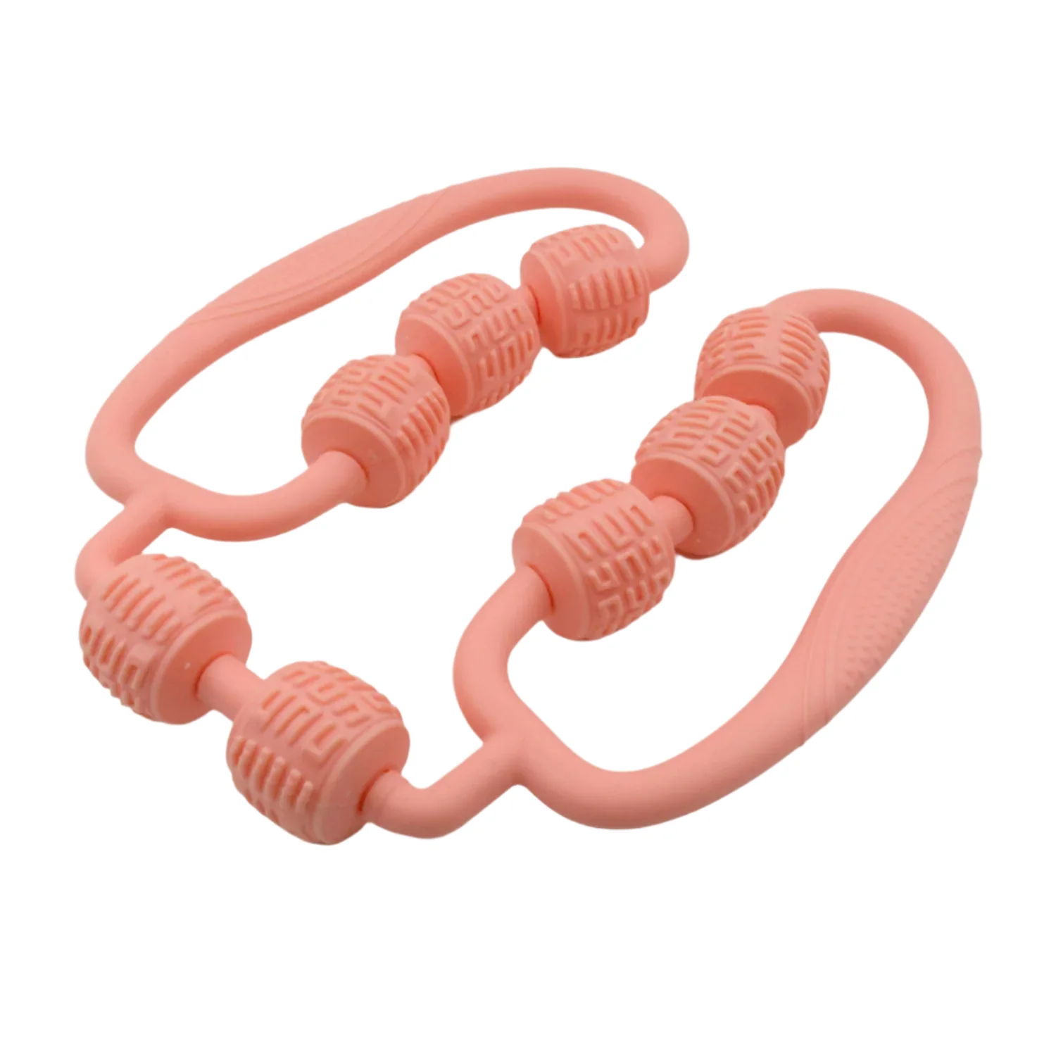Muscle Massage Roller 8 Wheels Relieve Soreness Leg Muscle Roller Fitness Roller Muscle Relaxer Massage Roller Ring Clip All Round Massaging Uniform Force Elastic PP Drop Shaped for Home Use (1 Pc) - Image 4