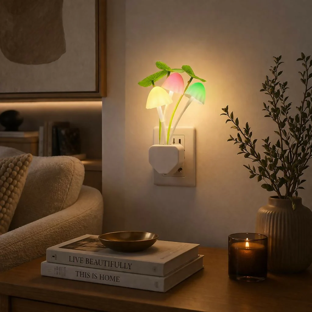 Mushroom LED Night Light Plug-In Soft Glow Decorative Lamp - Image 2