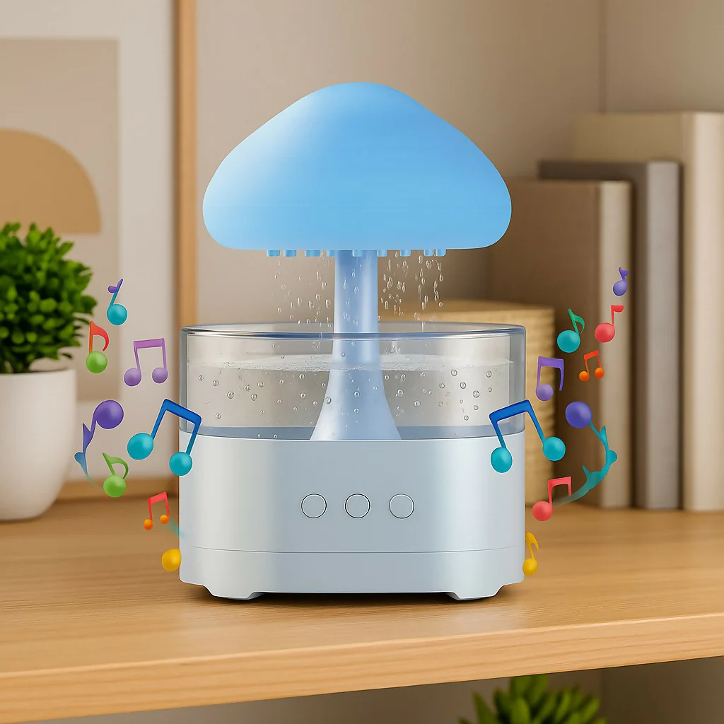 Mushroom Rain Drop with Bluetooth Speaker โ 3-in-1 Night Light