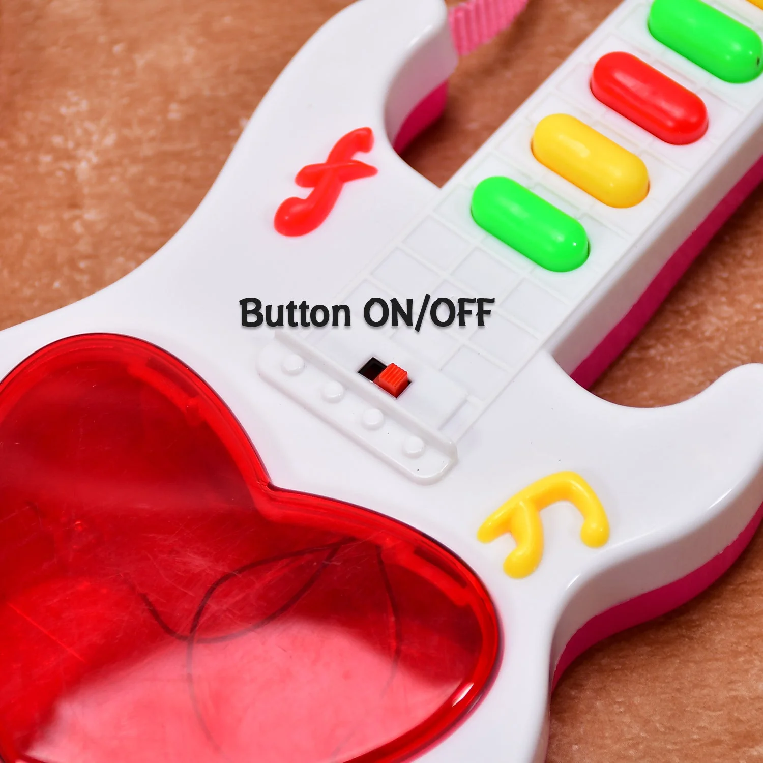 Battery Operated Musical Instruments Mini Guitar Toys and Light for 3+Years Old Kids - Image 8