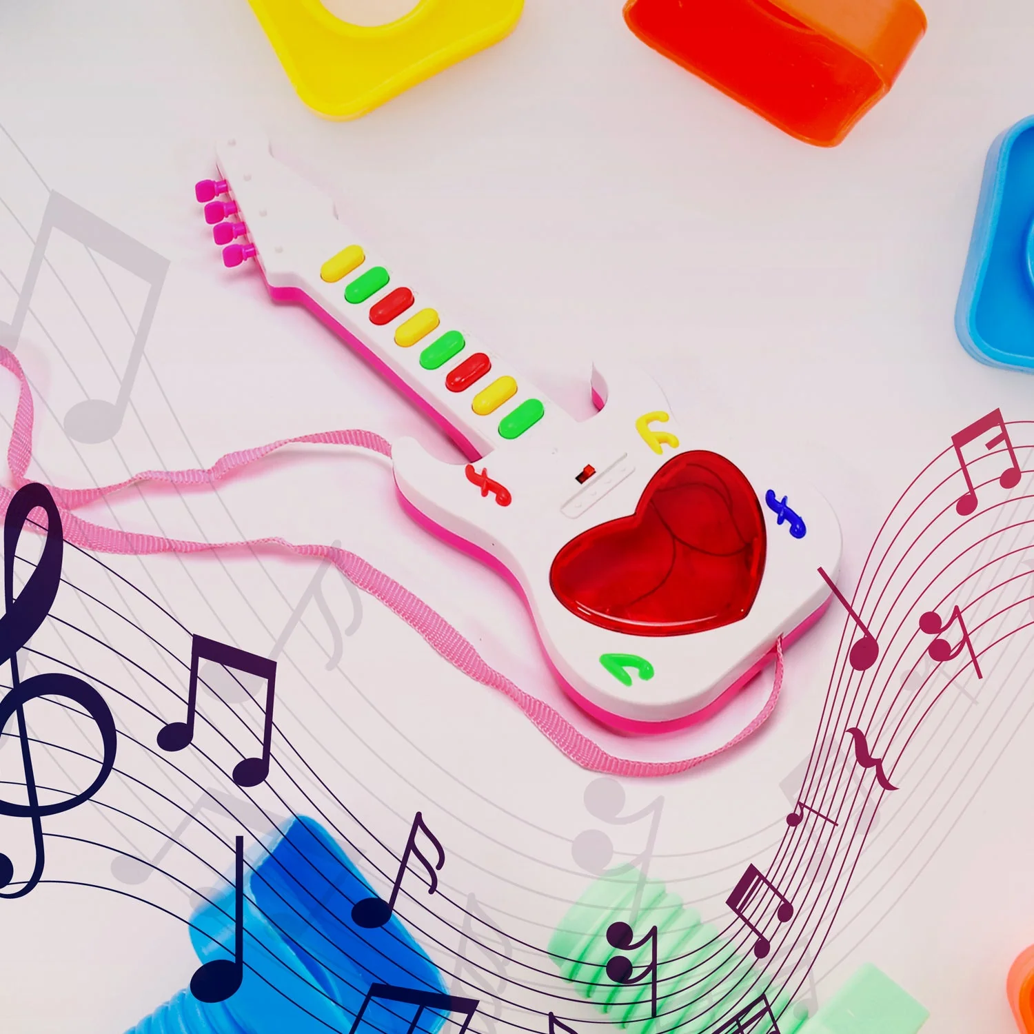 Battery Operated Musical Instruments Mini Guitar Toys and Light for 3+Years Old Kids - Image 9