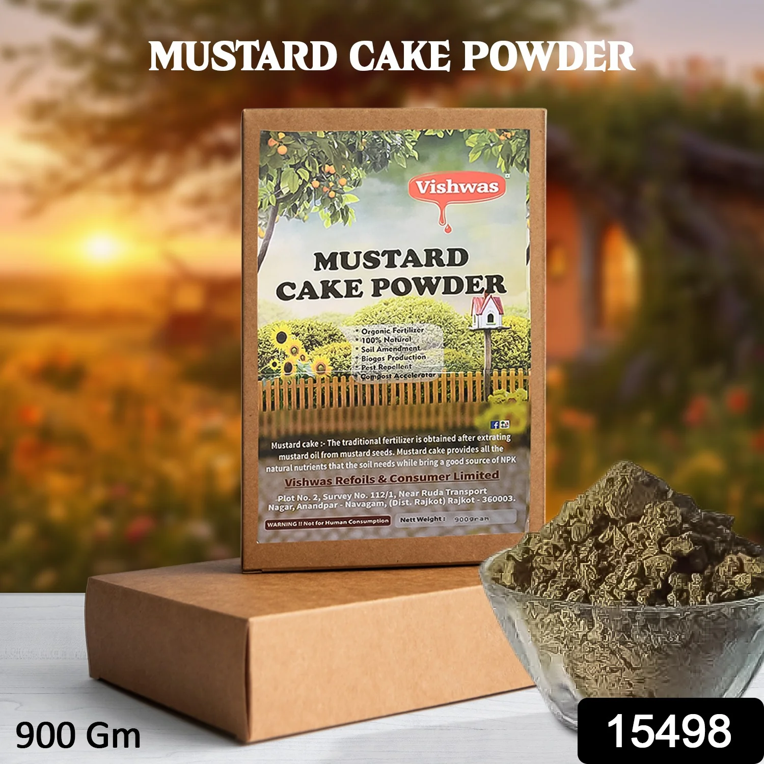 Mustard Cake Fertilizer For Plants 900gm - Image 2
