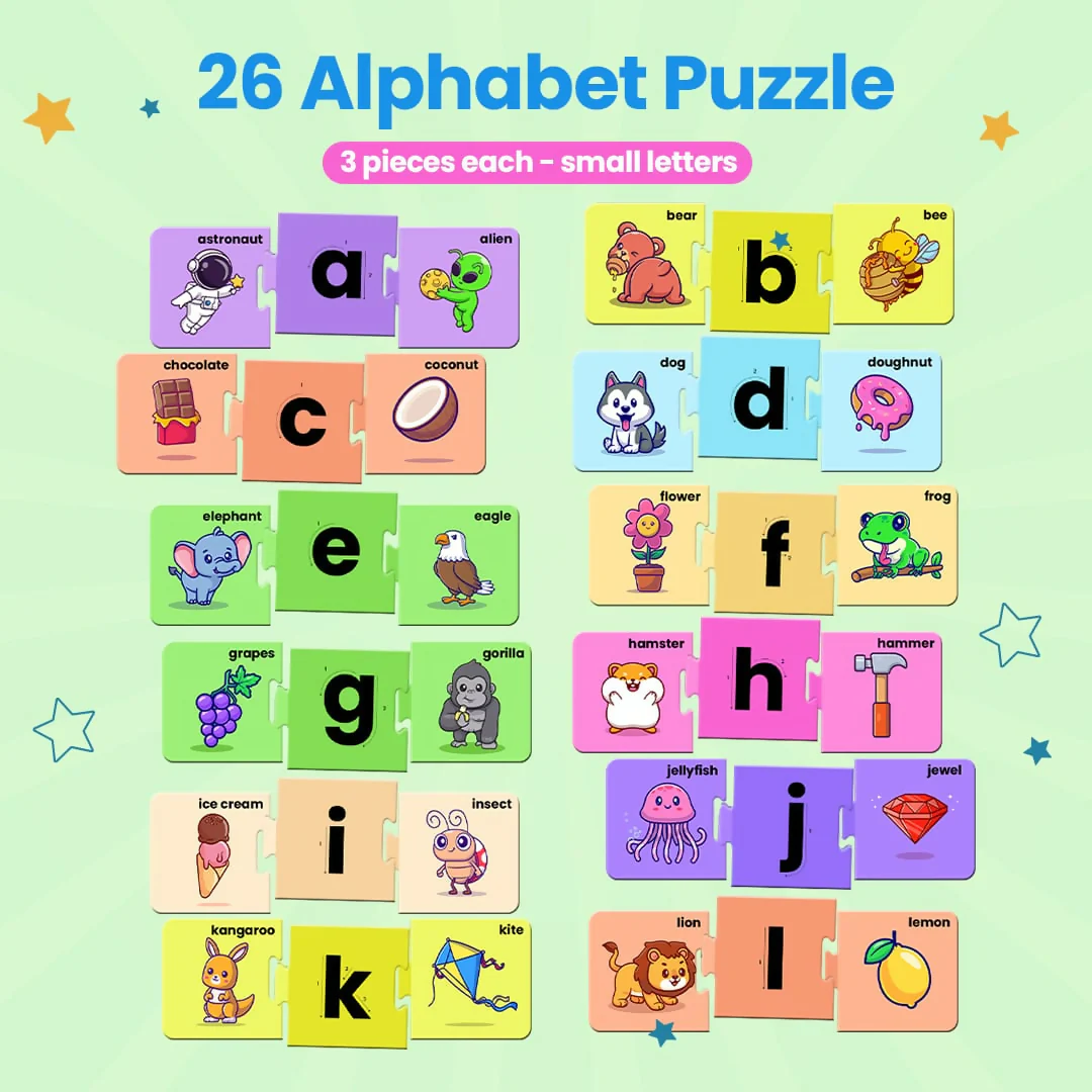 MY FIRST ALPHABET PUZZLE - AGE 3+ (78 CARDBOARD PIECES) - Image 3