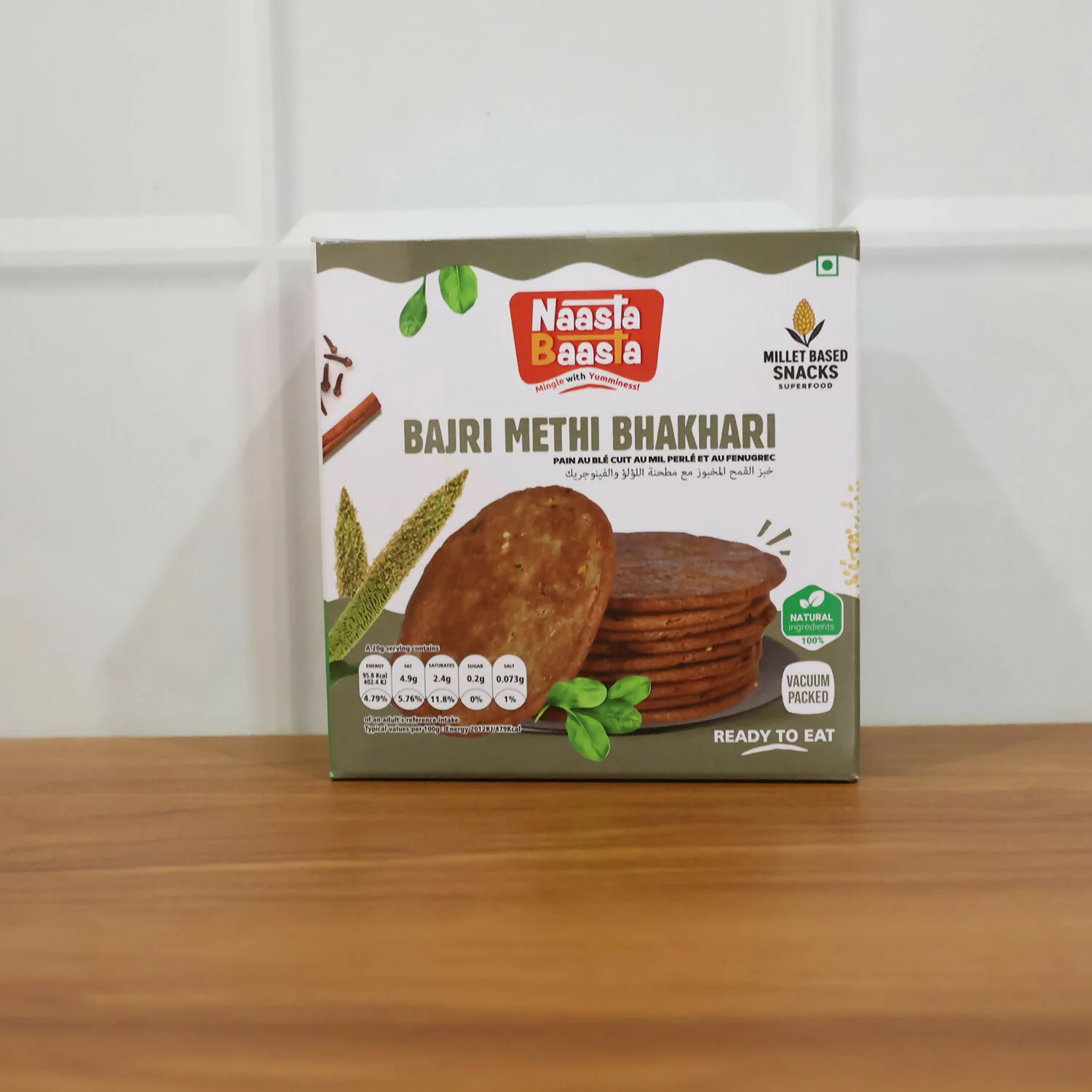 Naasta Baasta Bajri Methi Bhakhari – Millet Based Ready to Eat Snack, Natural Ingredients (200 Gm) - Image 4