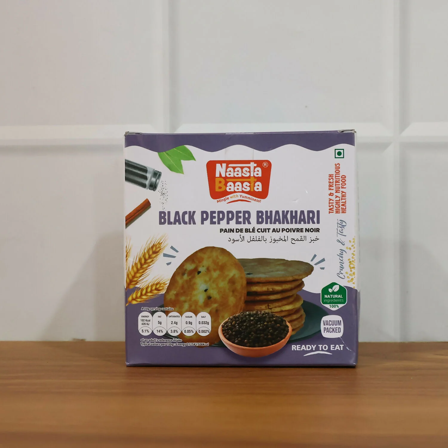 Naasta Baasta Black Pepper Bhakhari – Crispy & Spicy Ready to Eat Millet Snack (200 Gm) - Image 6
