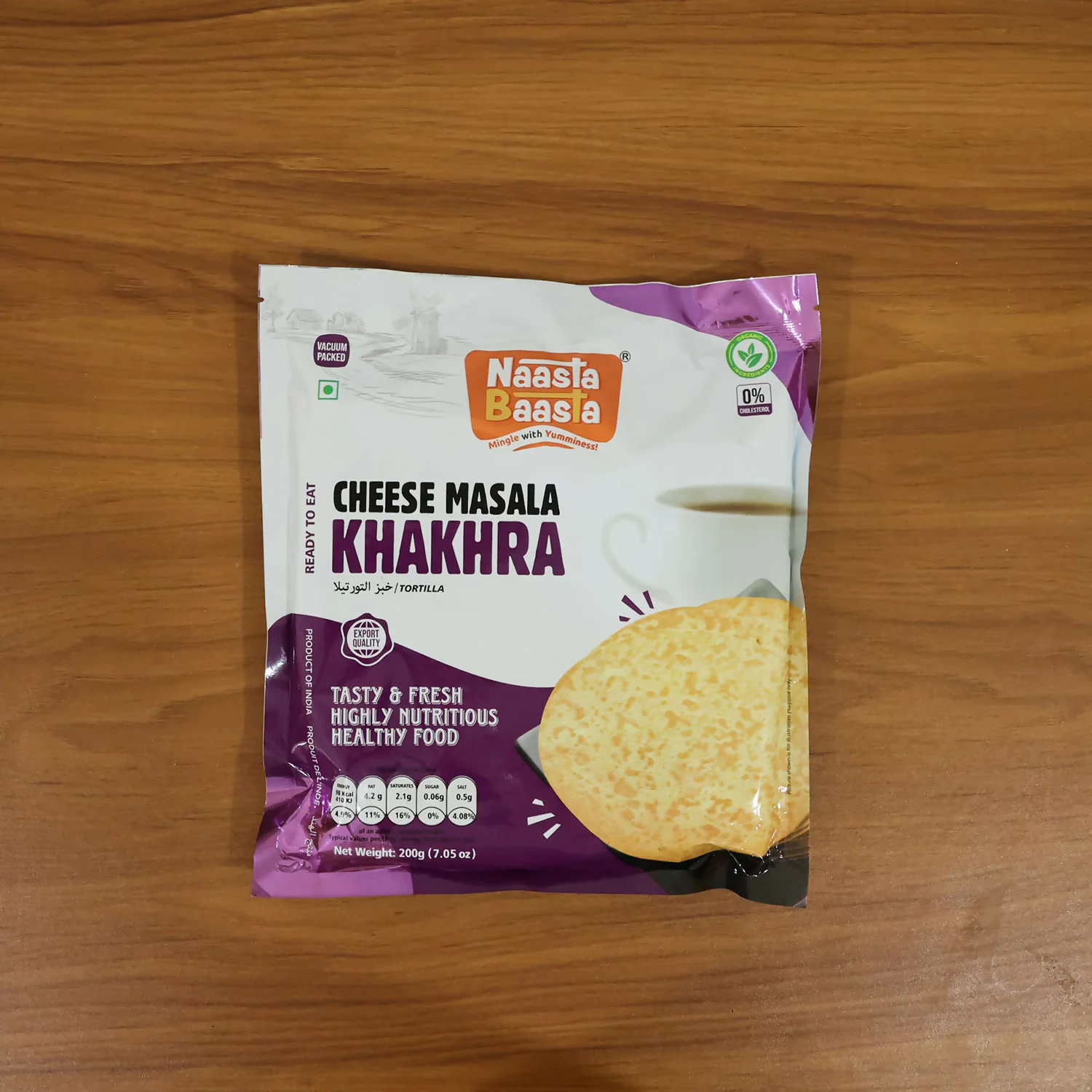 Naasta Baasta Cheese Masala Khakhra – Crispy Ready to Eat Cheese Flavoured Snack (200 Gm) - Image 6