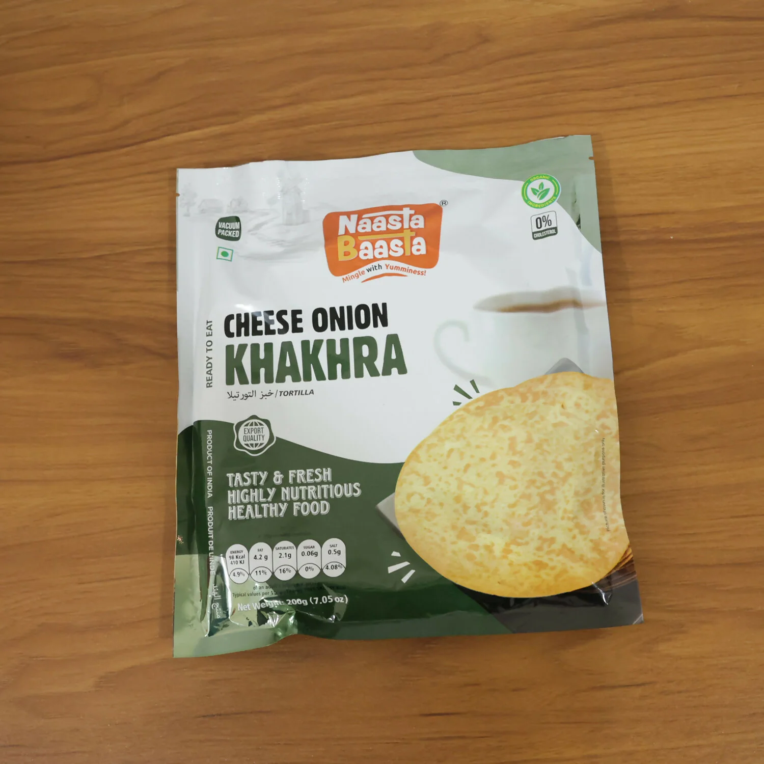 Naasta Baasta Cheese Onion Khakhra - Crispy Ready to Eat Wheat Flour Snack (200 Gm) - Image 6