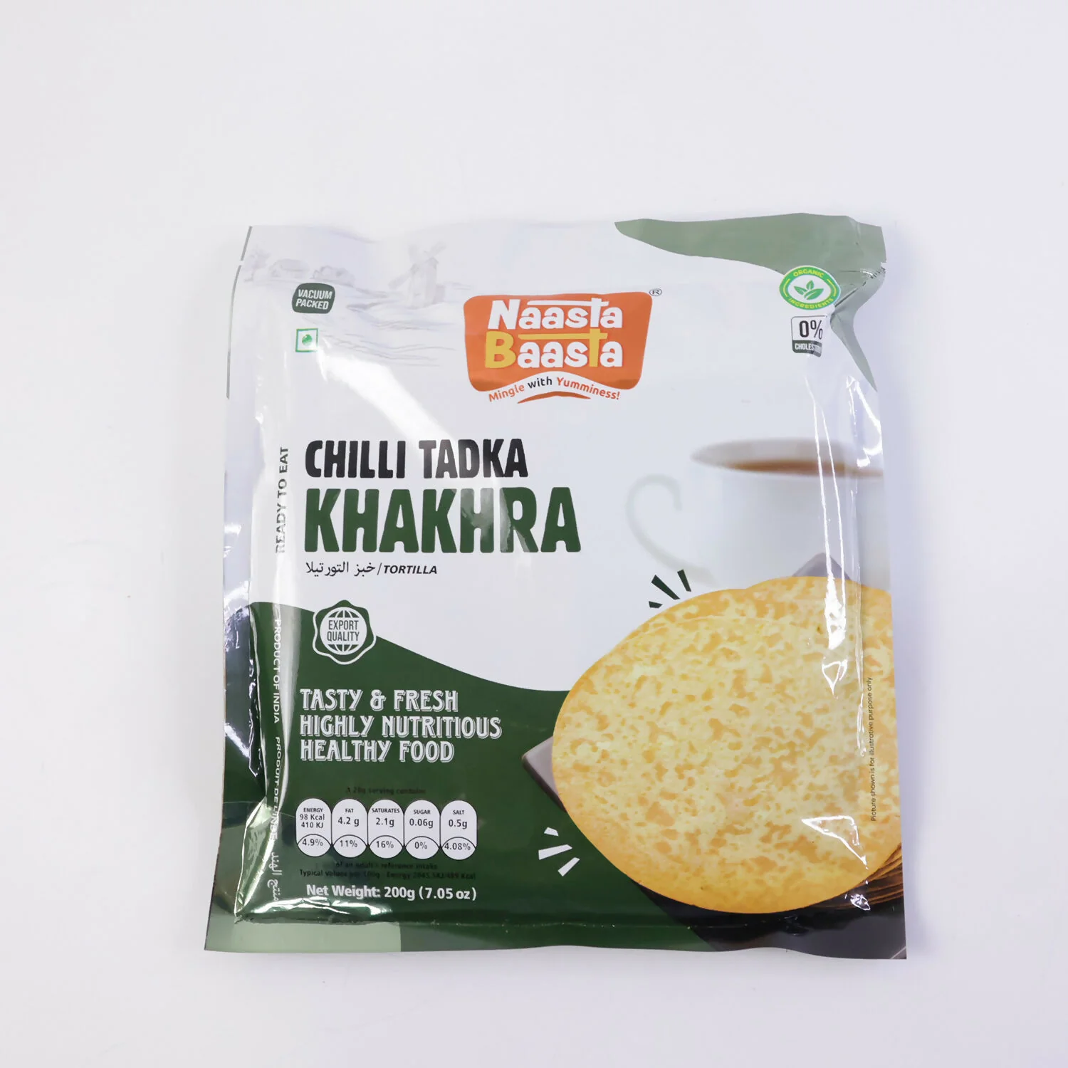 Naasta Baasta Chilli Tadka Khakhra Ready to Eat Spicy & Nutritious Snack (200gm) - Image 5