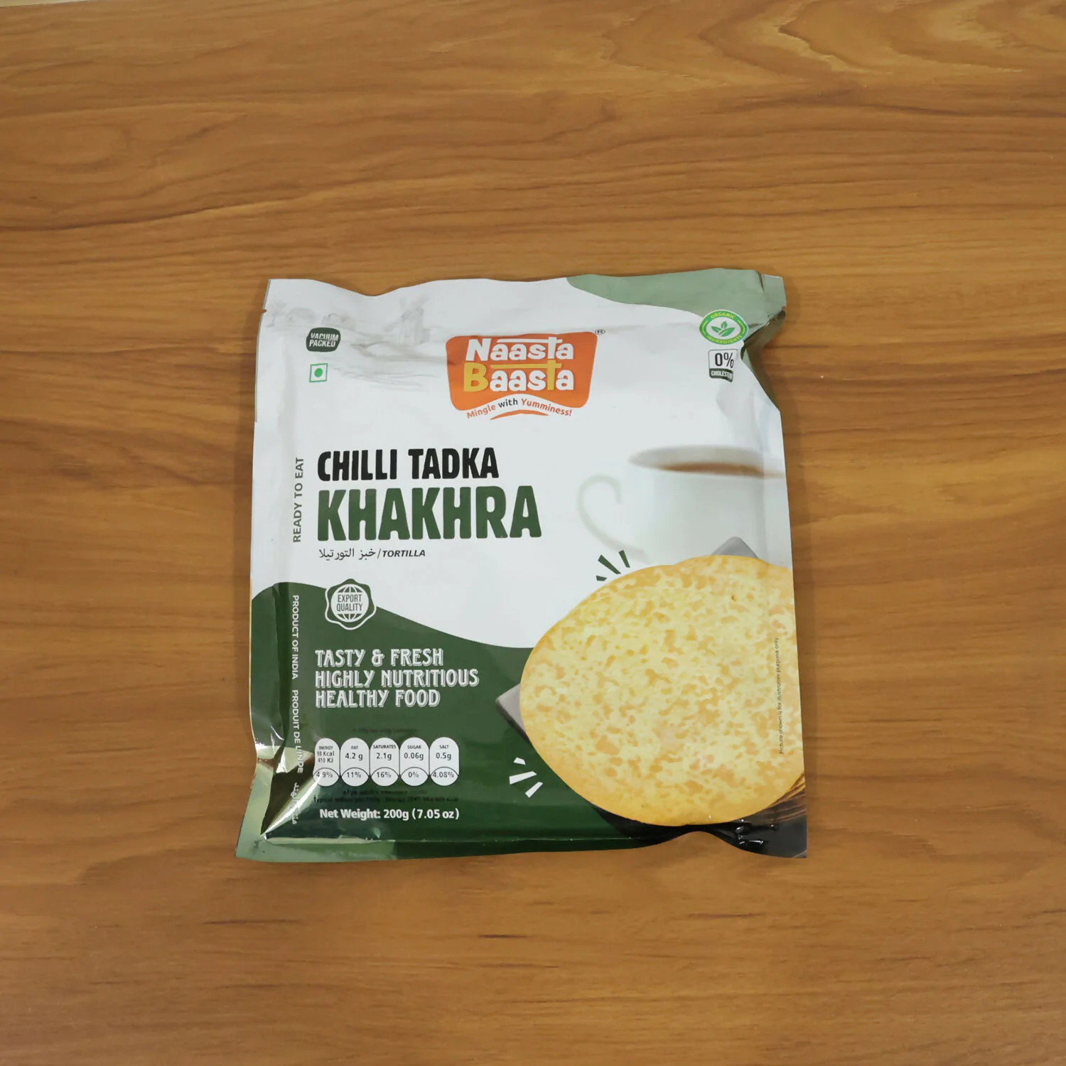 Naasta Baasta Chilli Tadka Khakhra Ready to Eat Spicy & Nutritious Snack (200gm) - Image 6