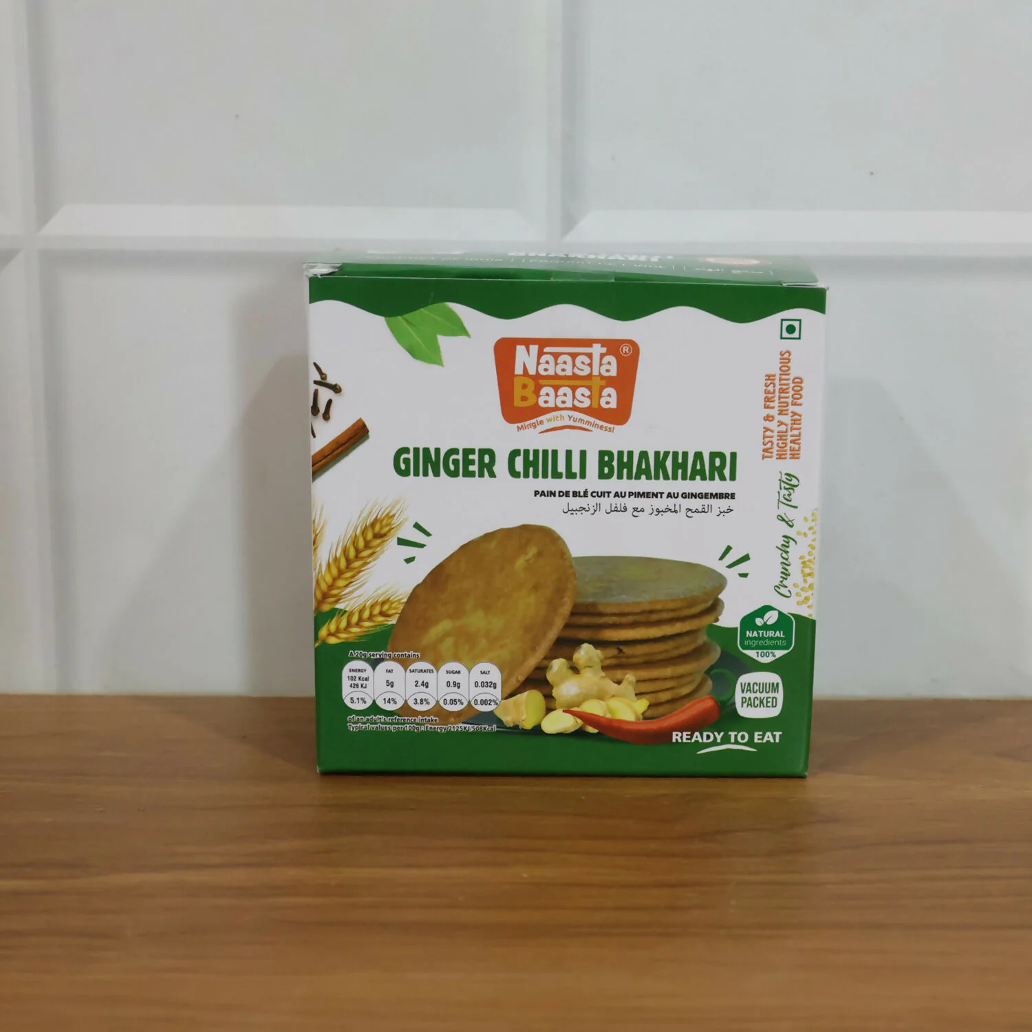Naasta Baasta Ginger Chilli Bhakhari Spicy & Fresh Ready to Eat Crispy Tea-Time Snack (200gm) - Image 6