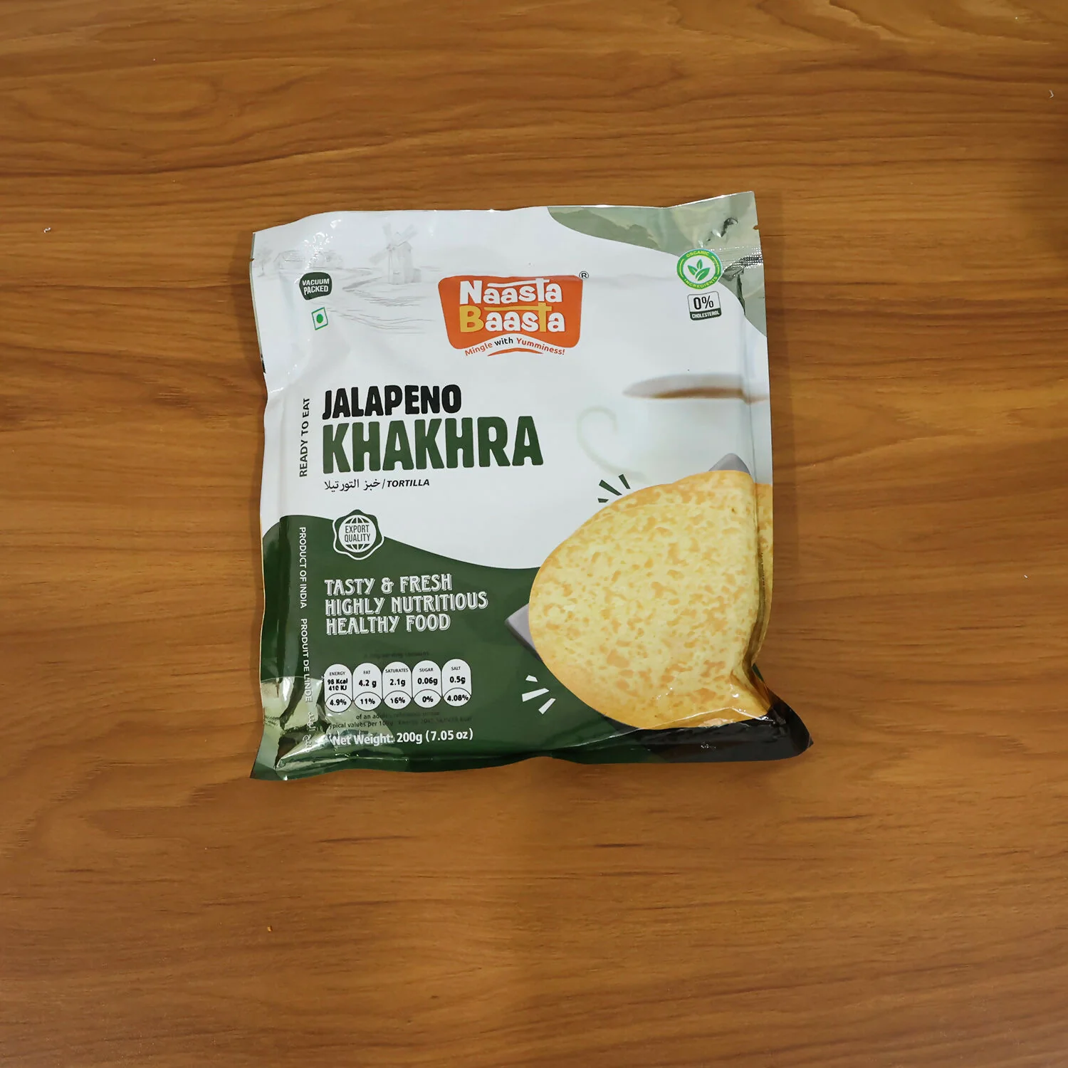 Naasta Baasta Jalapeno Khakhra Ready-to-Eat Crispy Whole Wheat Snack (200 Gm) - Image 5