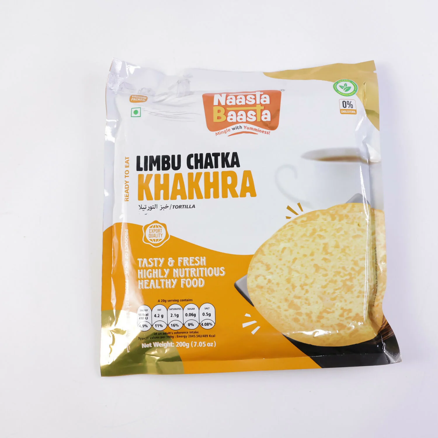 Naasta Baasta Limbu Chatka Khakhra Ready to Eat Tangy & Healthy Snack (200gm) - Image 5