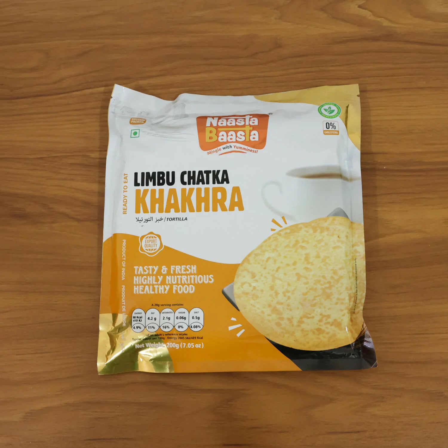 Naasta Baasta Limbu Chatka Khakhra Ready to Eat Tangy & Healthy Snack (200gm) - Image 6