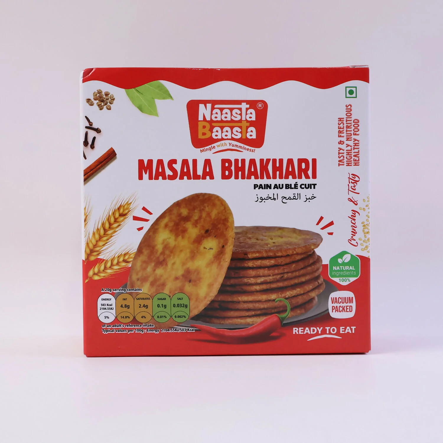Naasta Baasta Masala Bhakhari Ready-to-Eat Crispy Spiced Wheat Snack (200 Gm) - Image 5