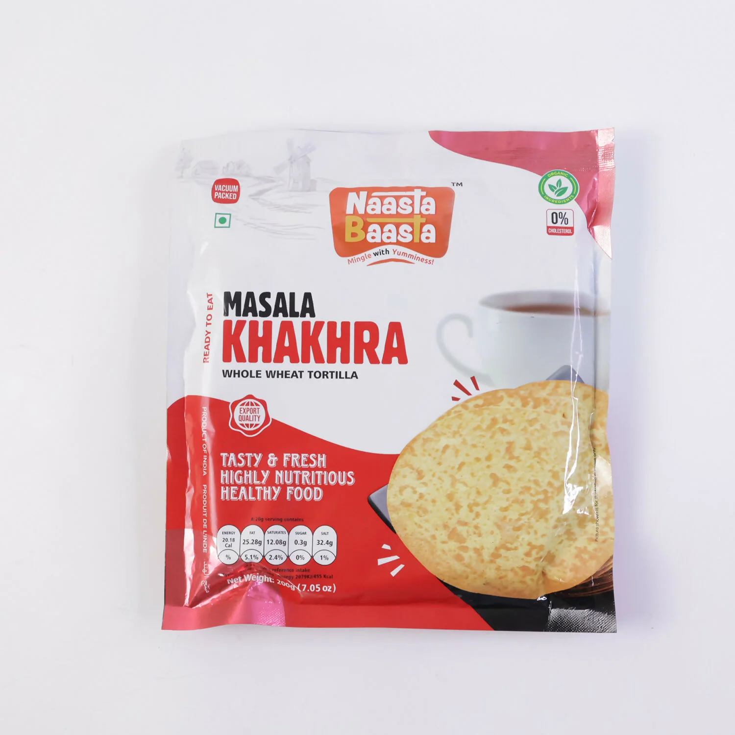 Naasta Baasta Masala Khakhra Whole Wheat Tortilla Ready To Eat Tasty & Fresh Healthy Snack(200gm) - Image 5