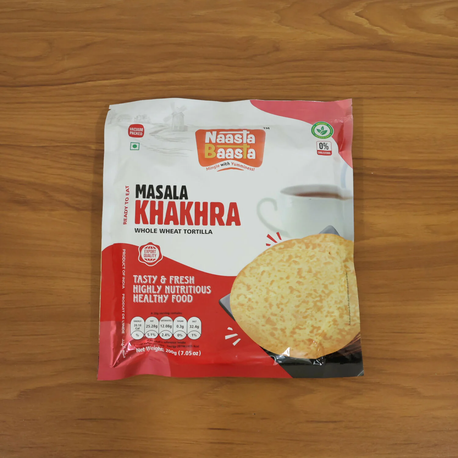 Naasta Baasta Masala Khakhra Whole Wheat Tortilla Ready To Eat Tasty & Fresh Healthy Snack(200gm) - Image 6