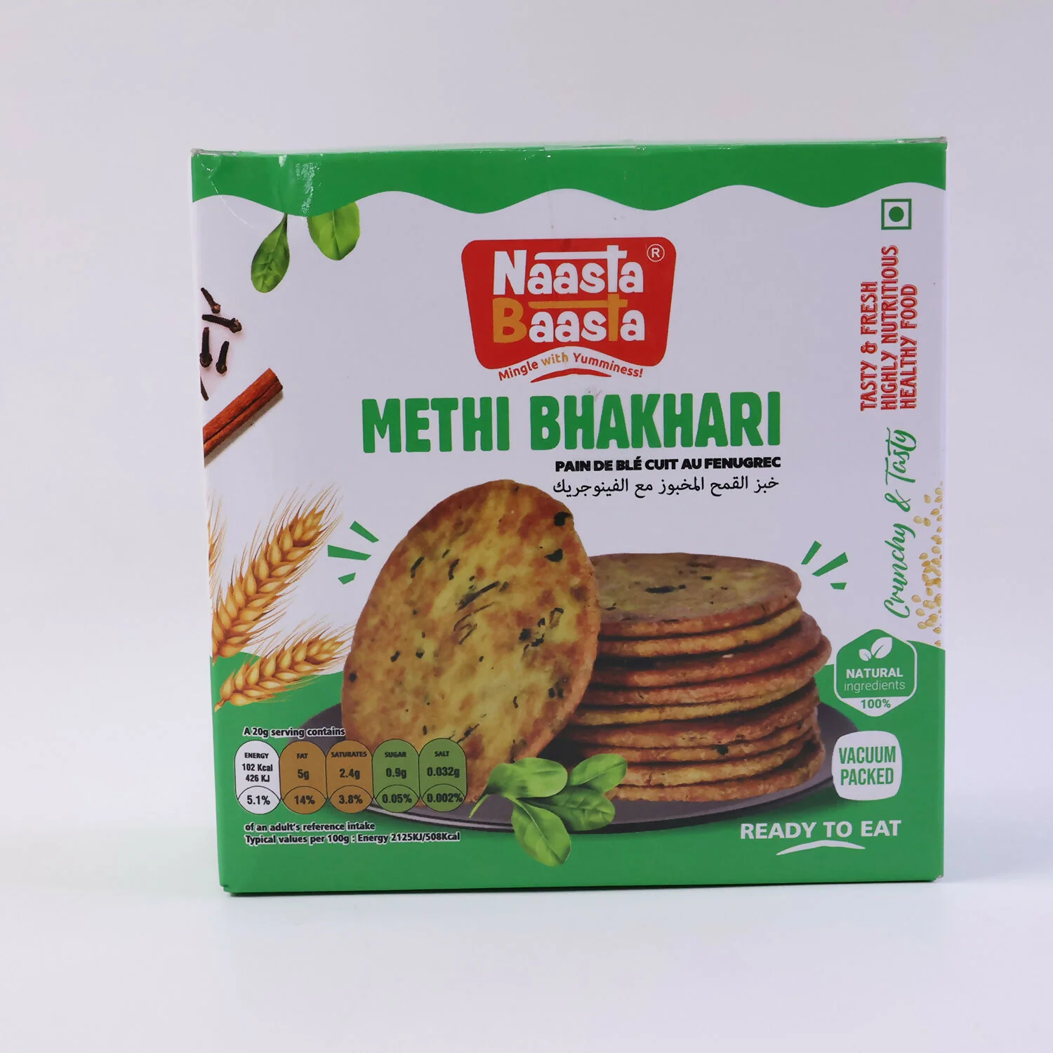 Naasta Baasta Methi Bhakhari Ready-to-Eat Crispy Fenugreek Wheat Snack (200 Gm) - Image 5