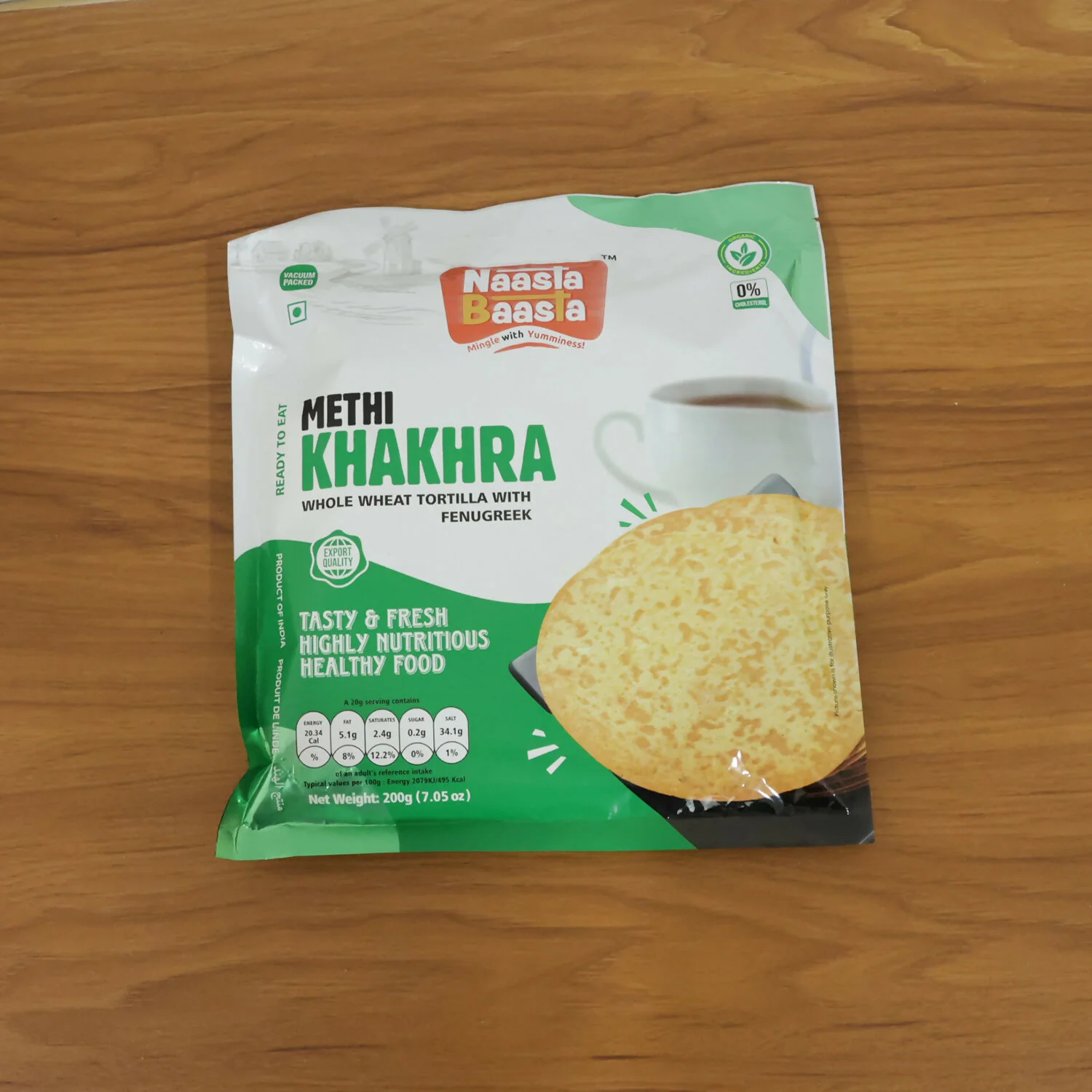 Naasta Baasta Methi Khakhra Healthy Whole Wheat Tortilla with Fenugreek Ready To Eat Tasty & Fresh Snack(200gm) - Image 6