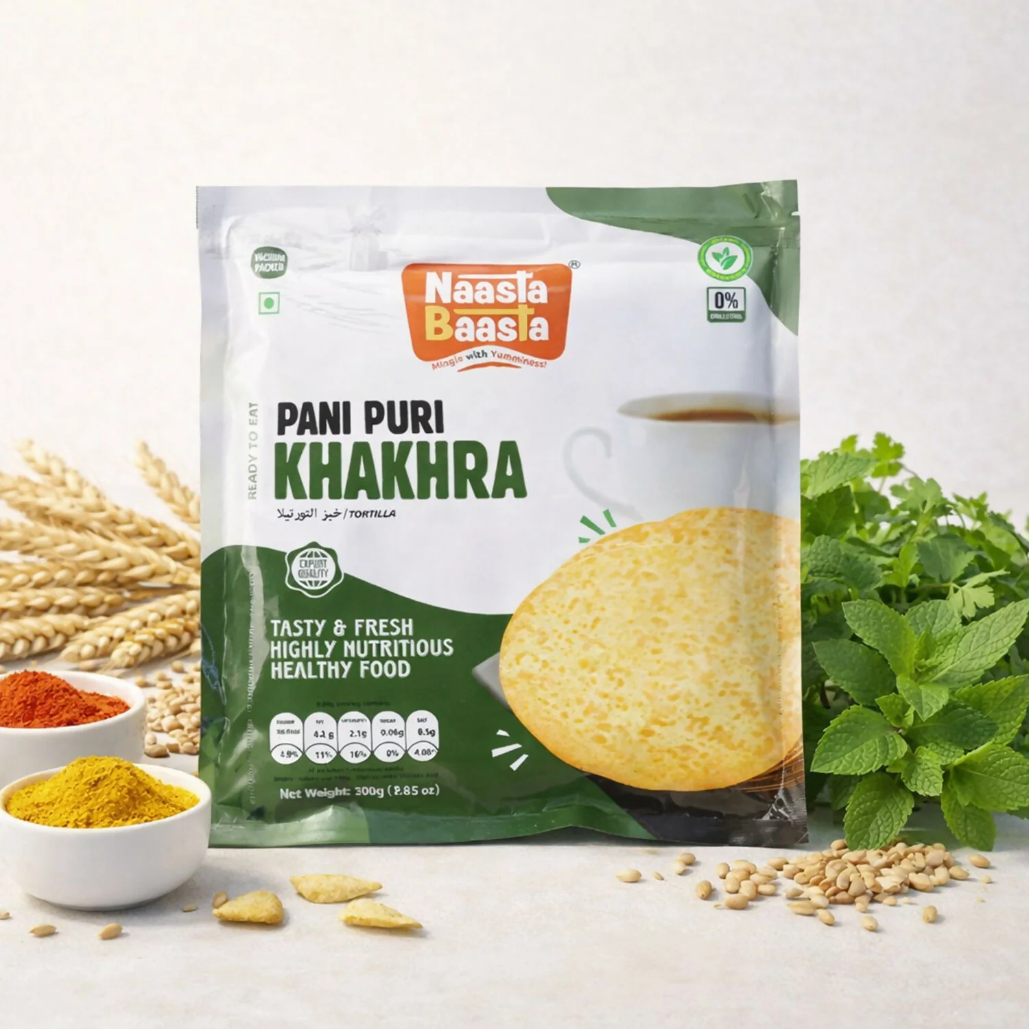 Naasta Baasta Pani Puri Khakhra -Tasty & Fresh Highly Nutritious Healthy Food (200gm) - Image 4