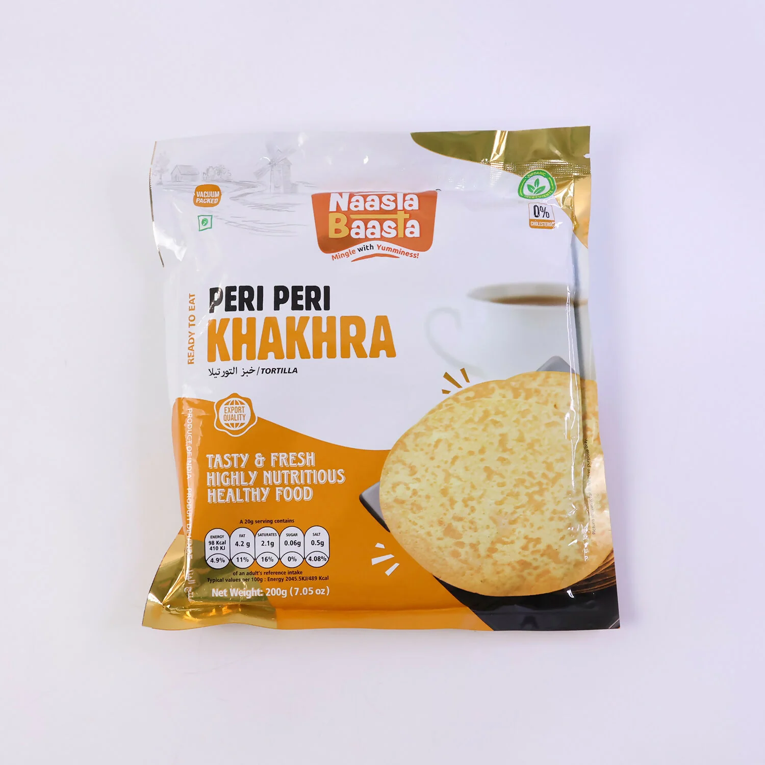 Naasta Baasta Peri Peri Khakhra Ready-to-Eat Spicy Crispy Wheat Snack (200 Gm) - Image 4