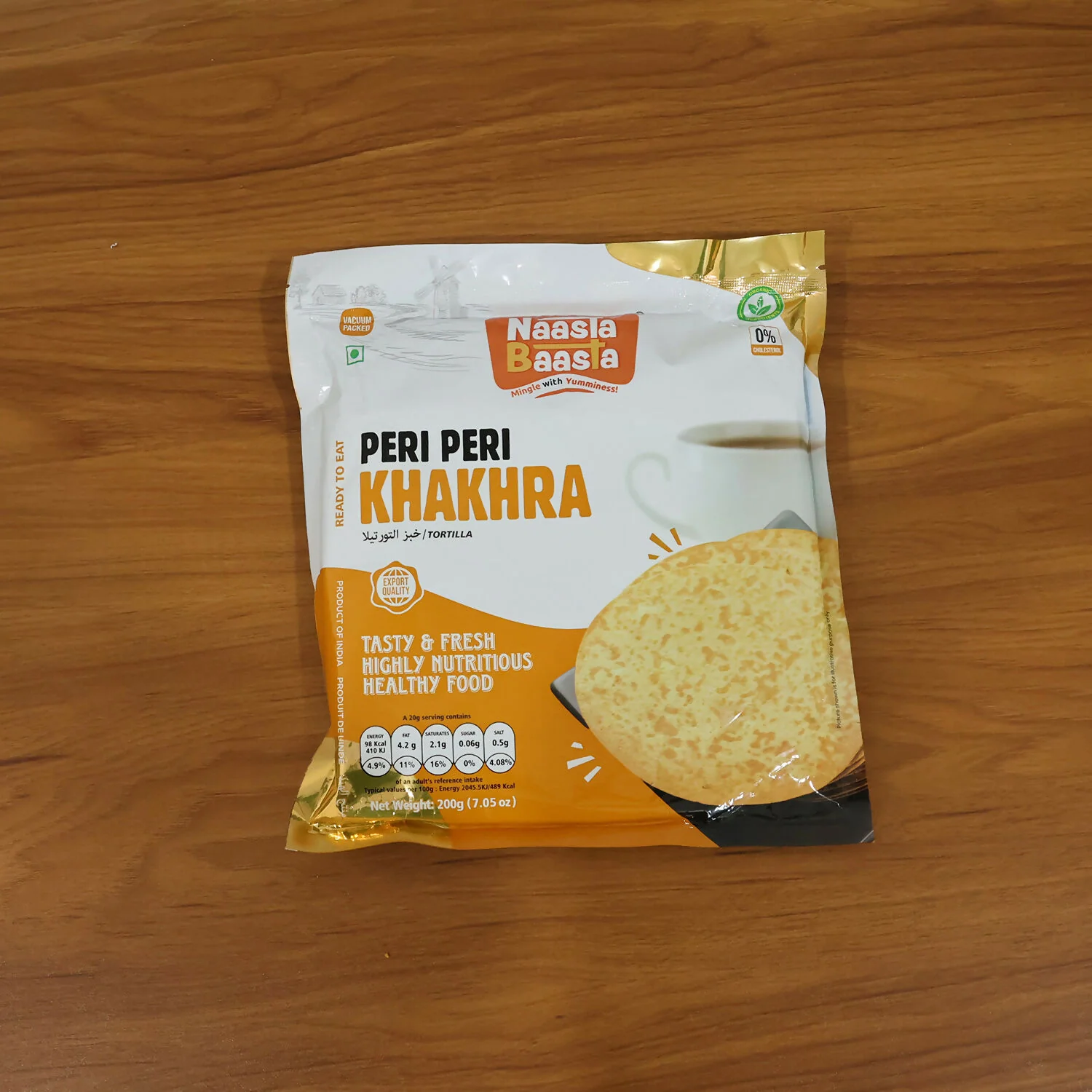Naasta Baasta Peri Peri Khakhra Ready-to-Eat Spicy Crispy Wheat Snack (200 Gm) - Image 5