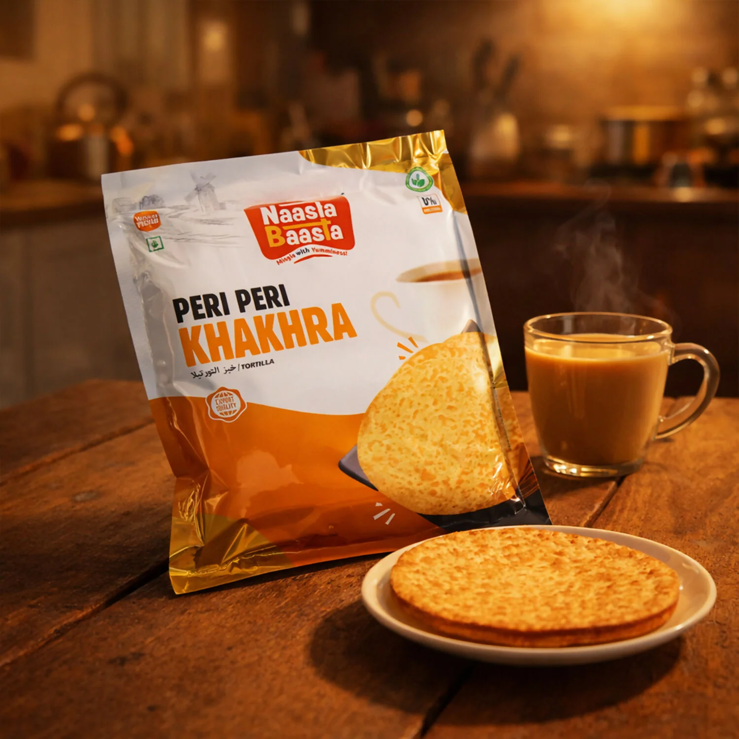 Naasta Baasta Peri Peri Khakhra Ready-to-Eat Spicy Crispy Wheat Snack (200 Gm) - Image 6