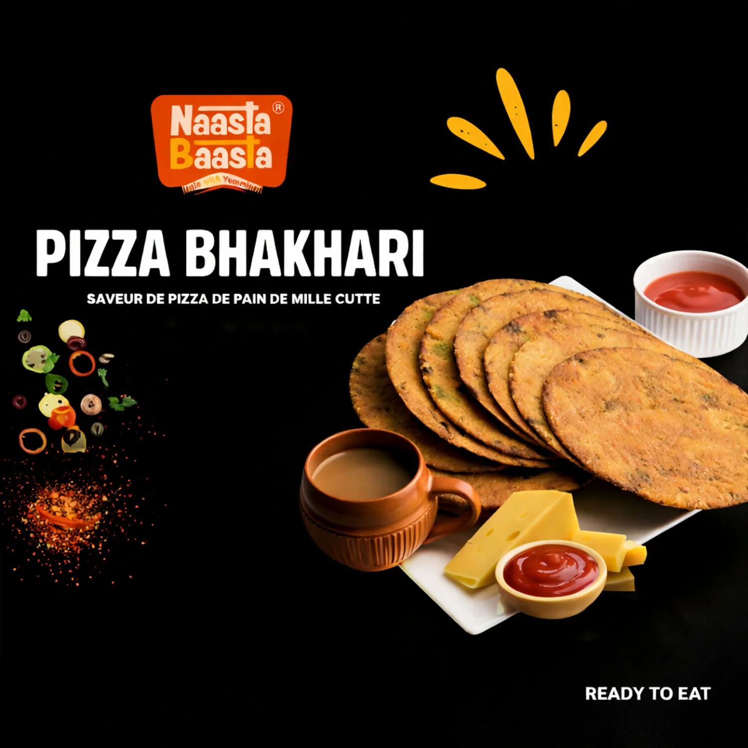 Naasta Baasta Pizza Bhakhari - Pizza Flavor & Crispy Ready to Eat Snack Delight (200 Gm) - Image 2